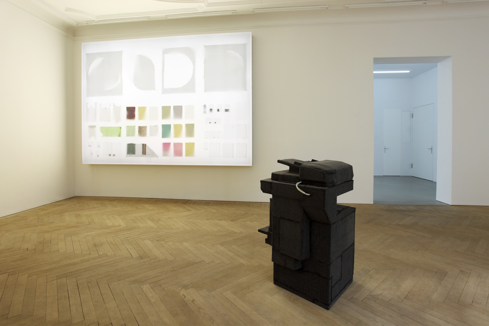 Inverted Lightbox 3, 2011 (left) Lightbox, mixed media Inverted Lightbox 2, 2011 (right) Photocopier, weather proofing roll, tar Photo ©...