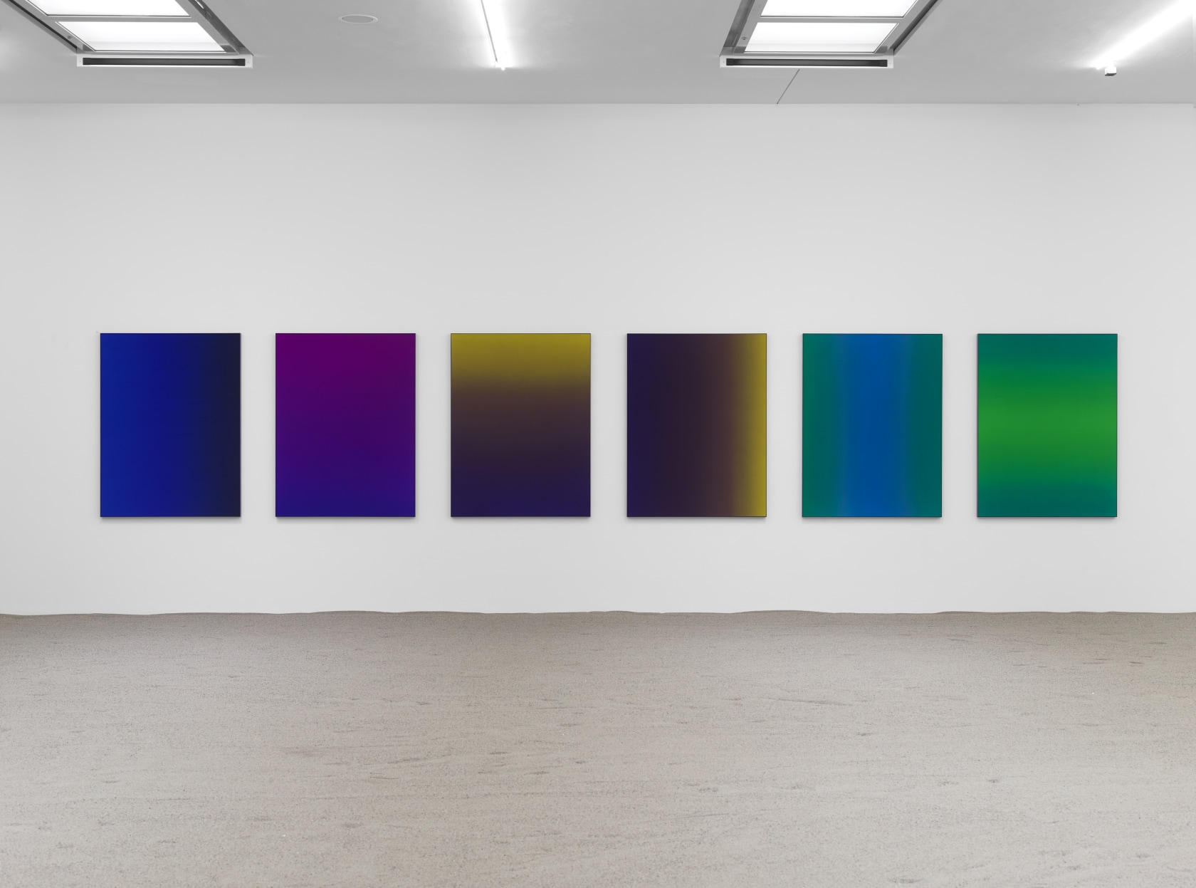 All works: Untitled, 2016 Silk, dye, powder-coated aluminium As it catches the light, the slight sheen of the silk makes...