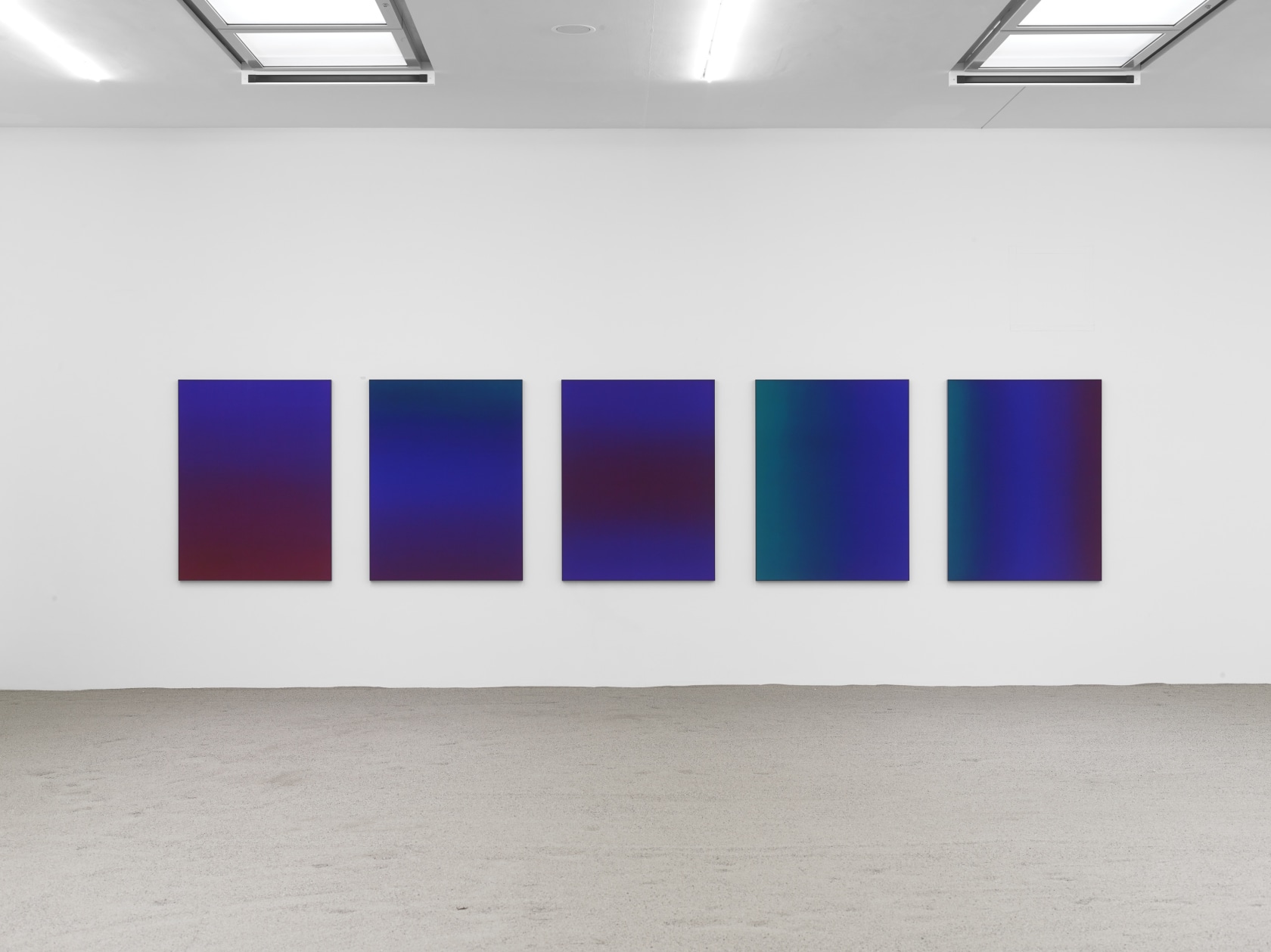 All works: Untitled, 2016 Silk, dye, powder-coated aluminium As it catches the light, the slight sheen of the silk makes...