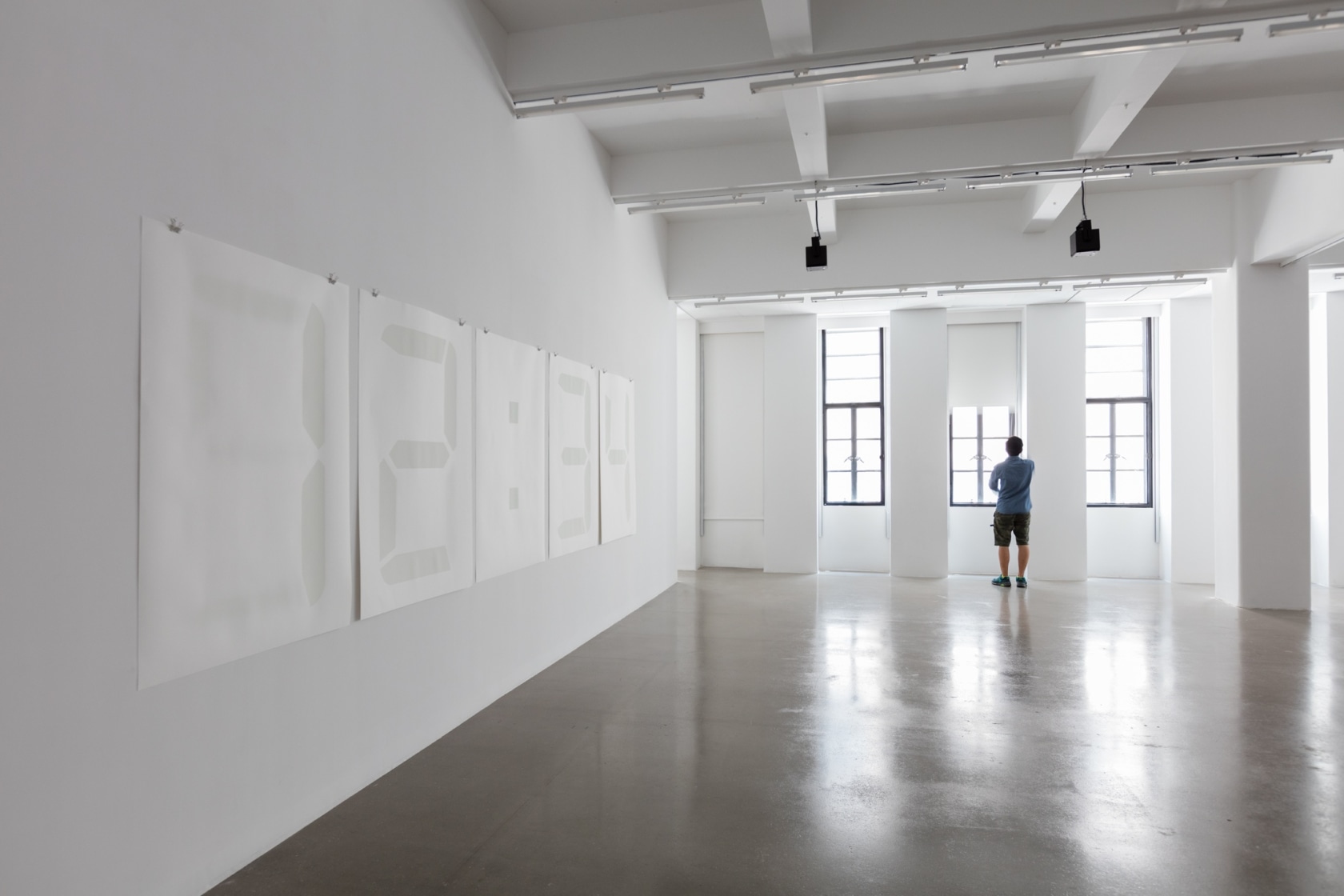 Fade to Black (The Clock), 2017 40 screen prints on paper, phosphorescent pigment 141 x 100 cm Photo © Andrea...