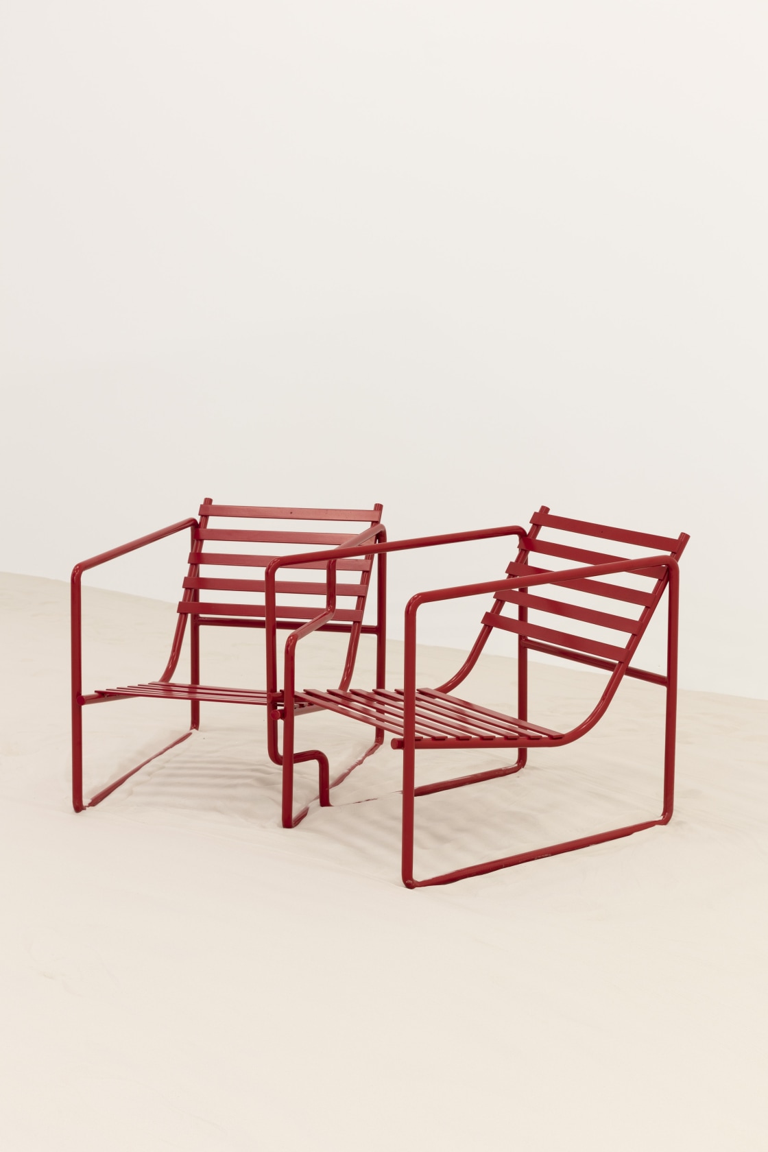entangled chairs, 2017 Metal Nestled together, the two chairs are forever connected, connoting both intimacy and commitment. Jean-Pascal Flavien's altered...