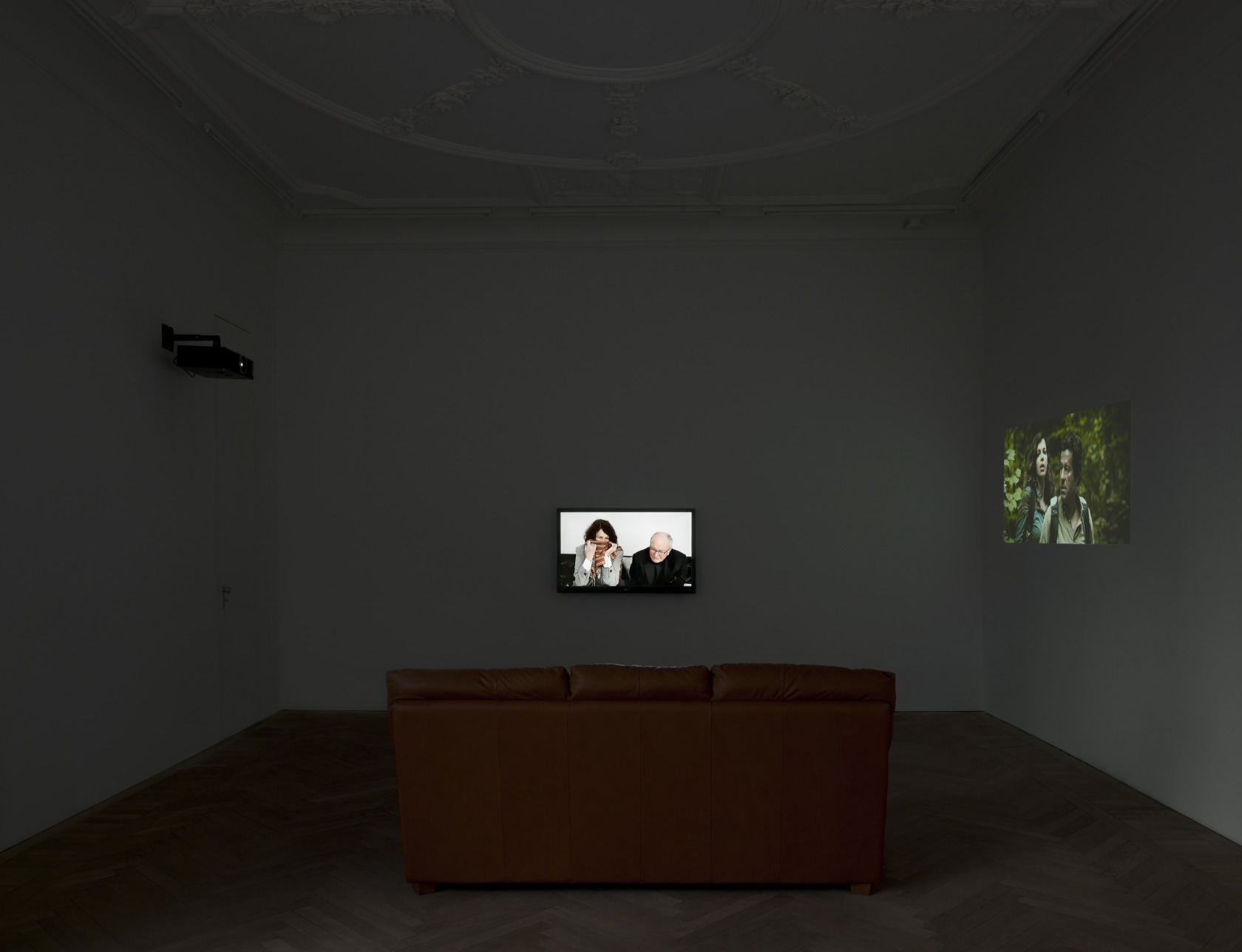 Meine Eltern In 3D, 2012 HD film, 2 channels, sofa The work consists of a sofa from which spectators can...