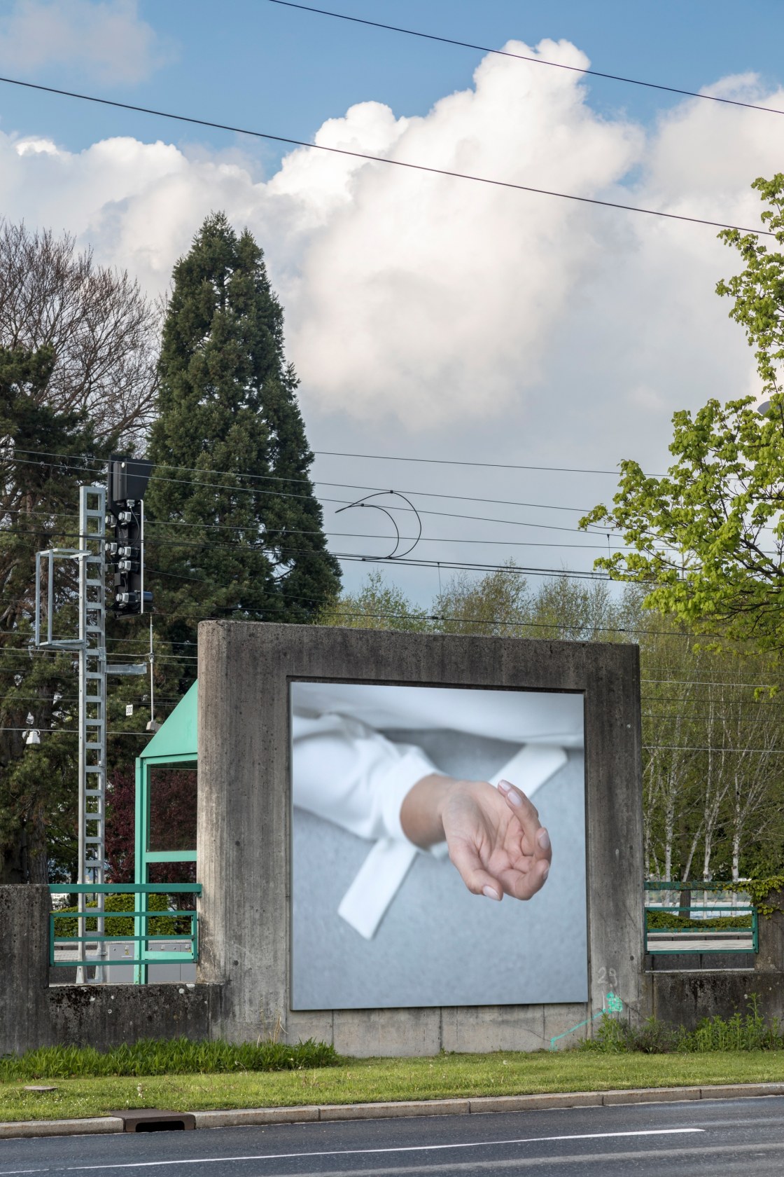 Exhibition view: Campaign, KUB Billboards, 2017 Photo: Markus Tretter, © Simon Fujiwara, Kunsthaus Bregenz