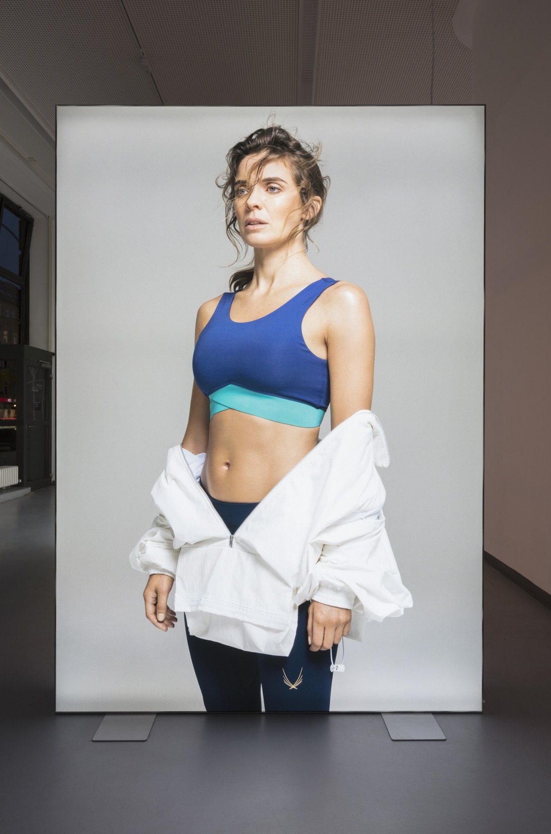 Simon Fujiwara Joanne, 2016/18 Three free-standing aluminium structures: one with in-built LED monitors screening video, with digital print on foil...