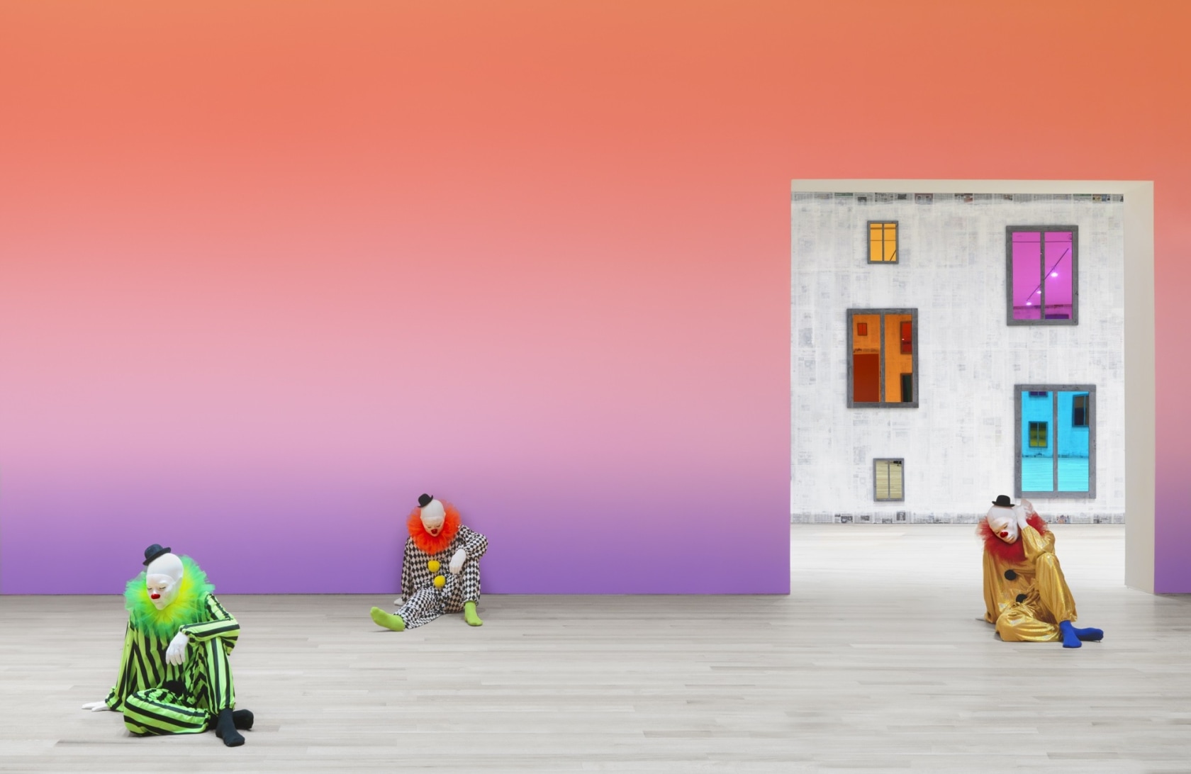 Exhibition view: Ugo Rondinone, good evening beautiful blue, The Bass Museum of Art, Miami, 2017-18 Photo © Zachary Balber