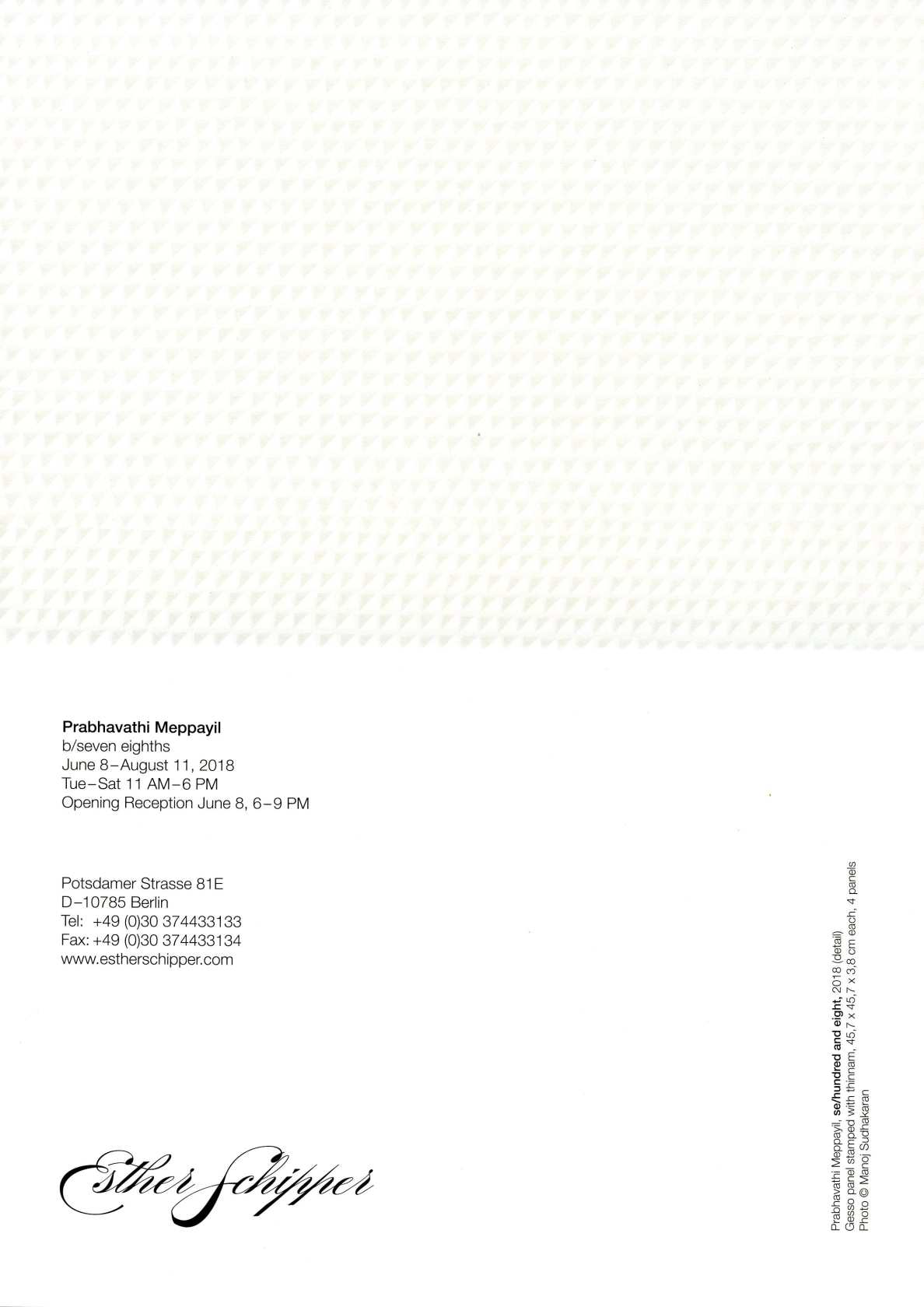 Original exhibition invitation (recto / verso)