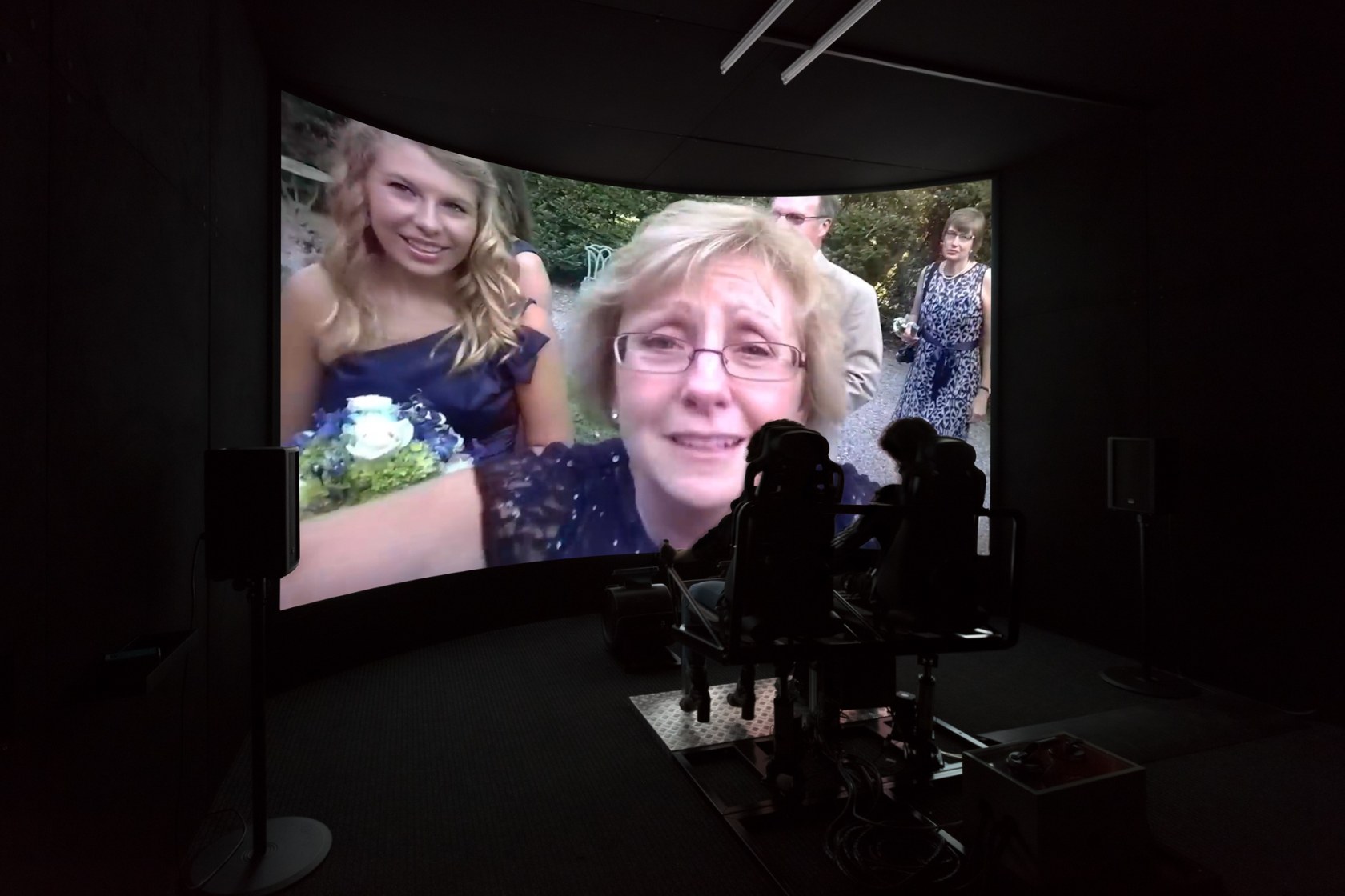 Simon Fujiwara Empathy I, 2018 5D simulator installation (with video, sound, motion, water, and wind) Duration 3:49 min Outer dimensions...