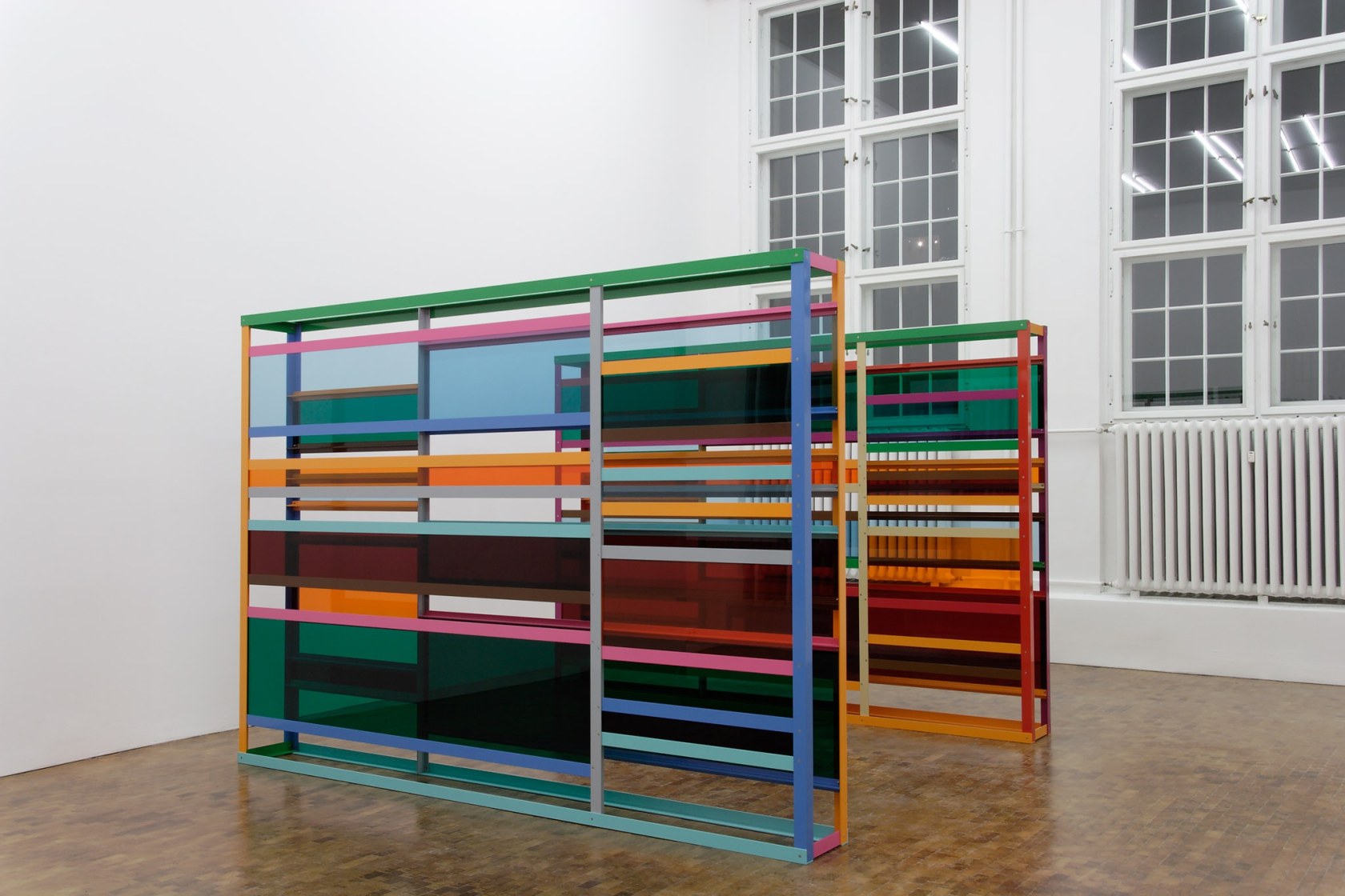 Entrance to an Abandoned Facility, 2006 (left) Powder-coated aluminium, Plexiglas 200 x 300 x 30 cm Modelised Retraction Screen, 2006...