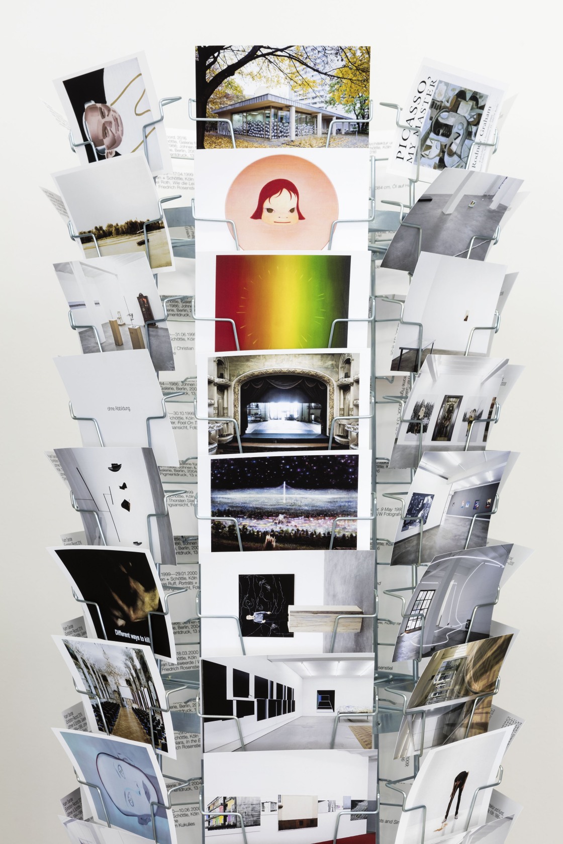 Exhibition Record (Johnen), 2016 (detail) Chrome pigment prints, card display stands Documenting the thirty-two year history of Galerie Johnen+Schöttle and...