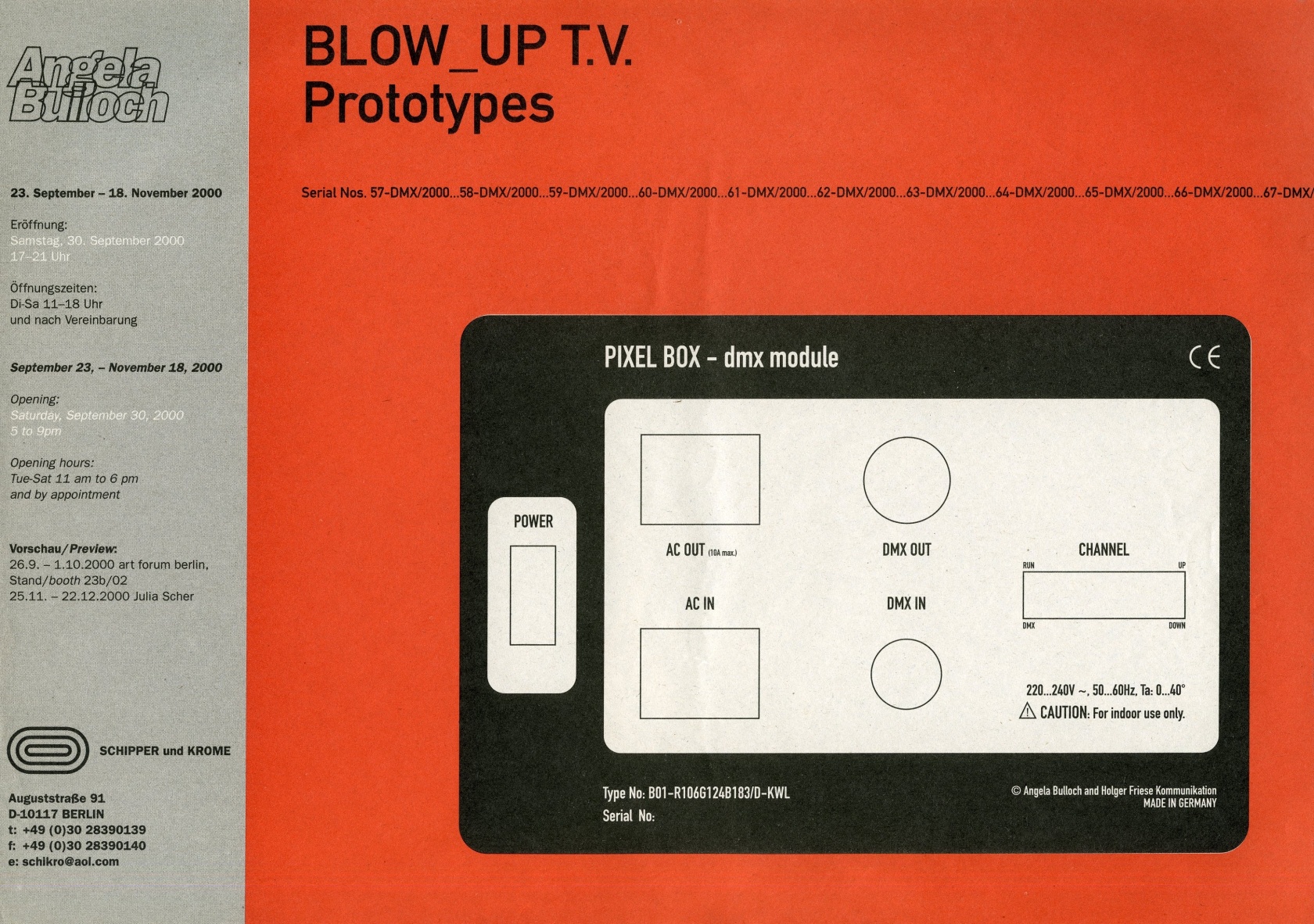 Original exhibition invitation (recto)