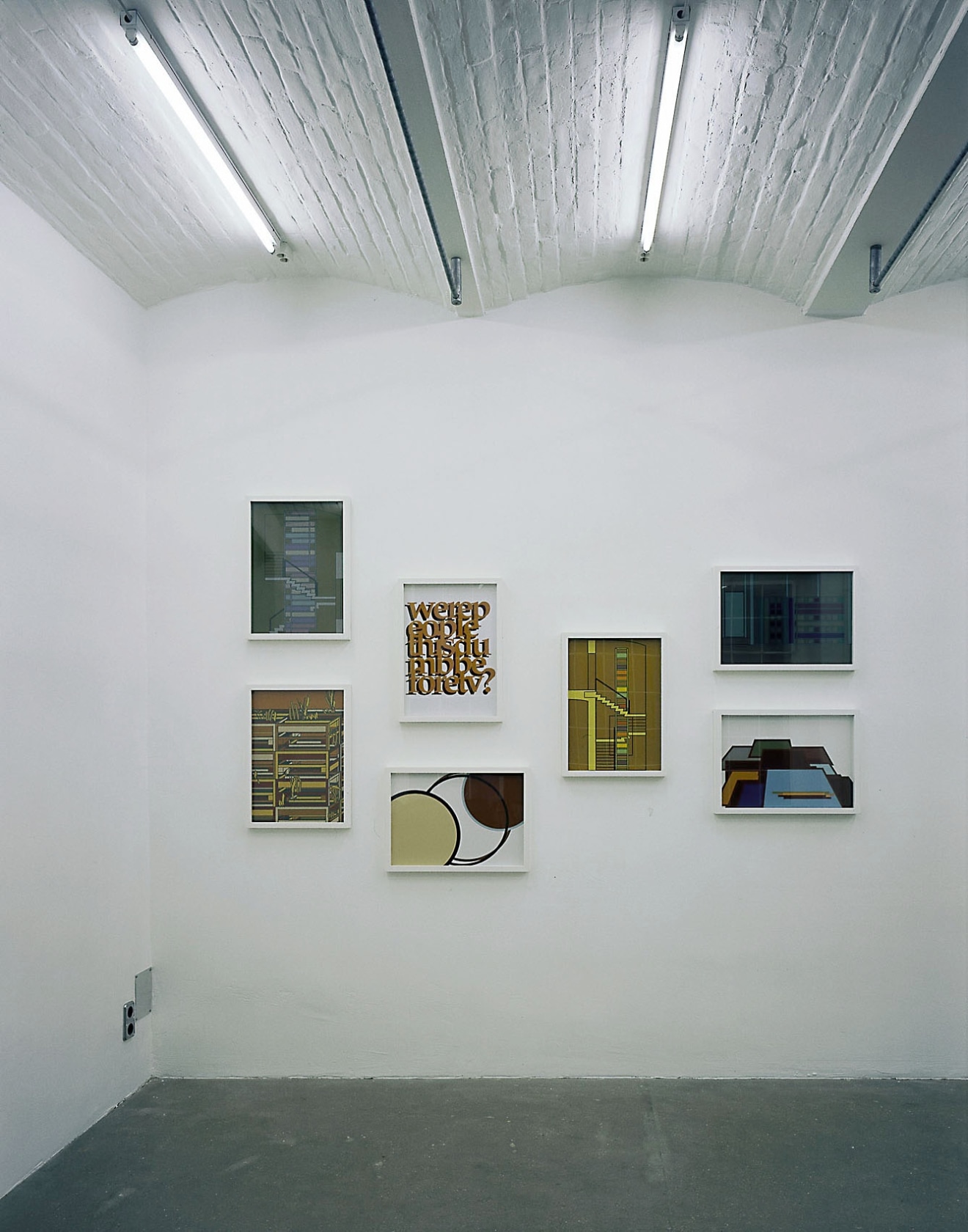 Exhibition view: Liam Gillick, Themagazineofthe4ofMarch, Schipper & Krome, Berlin, 2000. Photo © Carsten Eisfeld