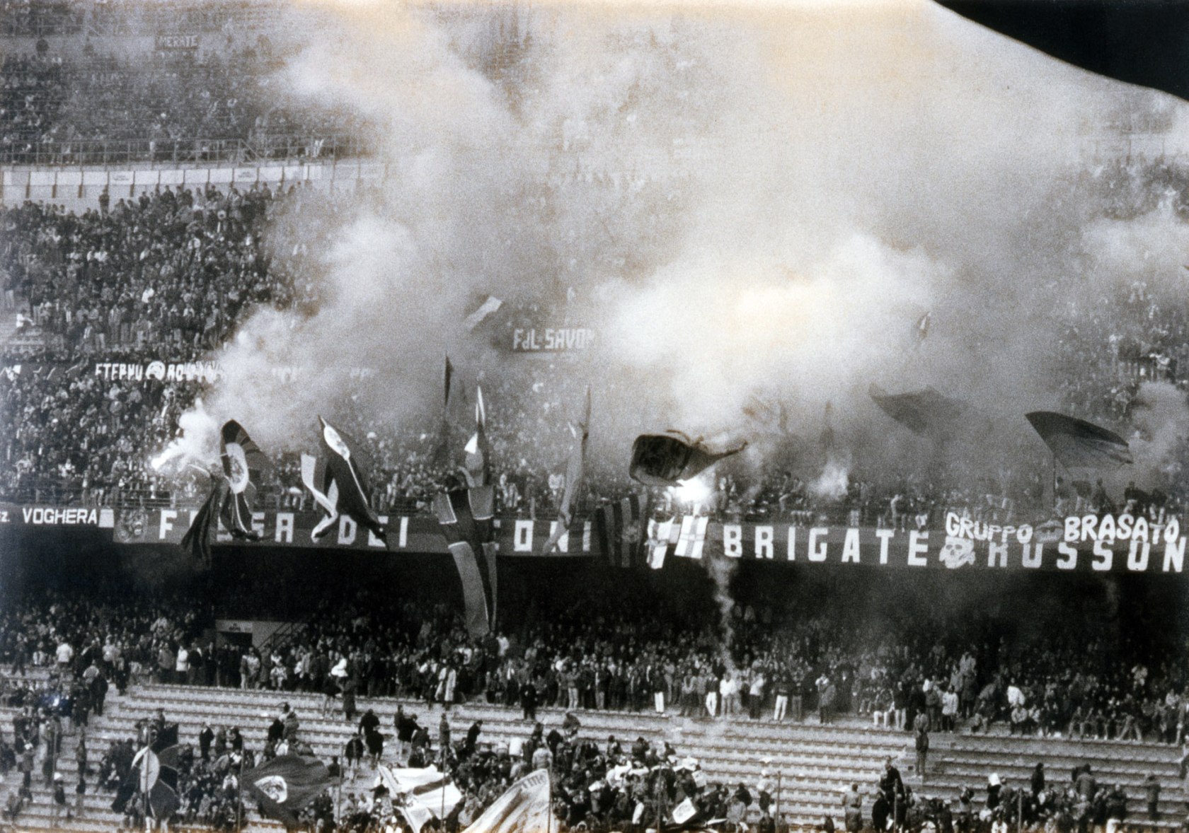 Henry Bond and Liam Gillick, 24 November 1991, Milan Italy, 14:30, Milan A.C.’v’ Cremonese, San Siro Stadium, 1991. Exhibition view:...