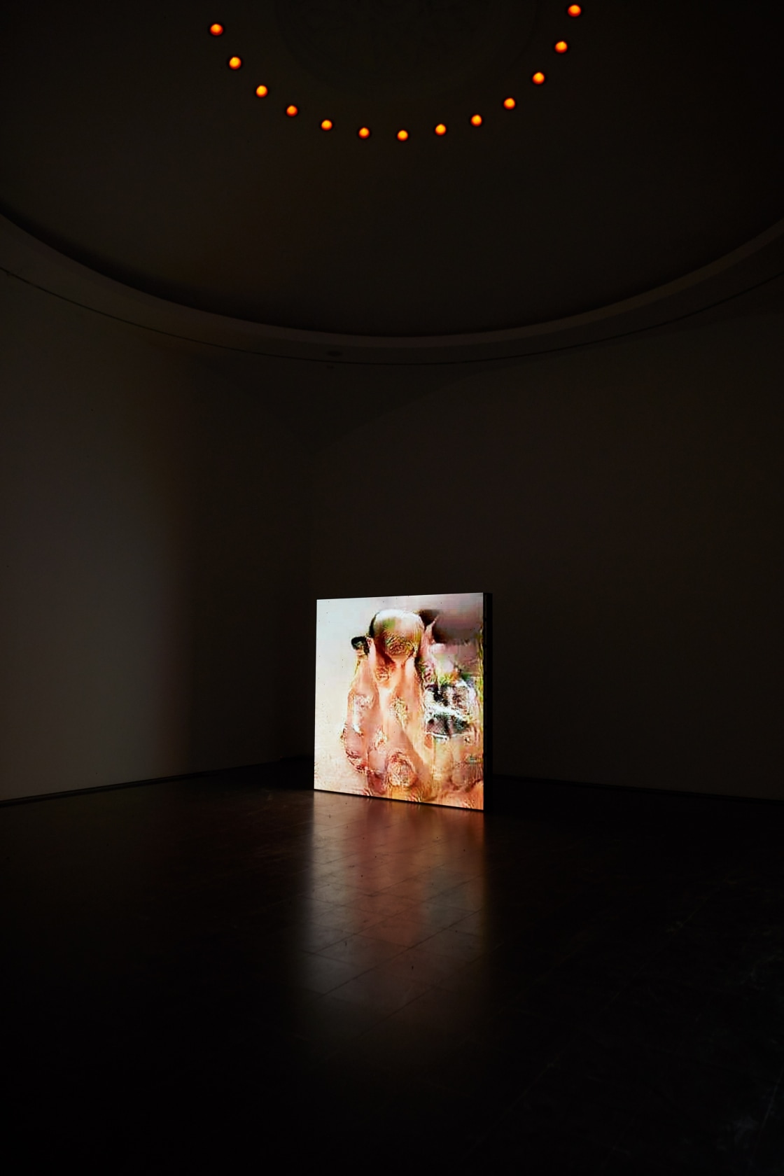 Pierre Huyghe UUMwelt, 2018 - ongoing Deep image reconstruction, sensors, sound, scent, incubator, flies, sanded wall, dust Exhibition view: UUMwelt,...