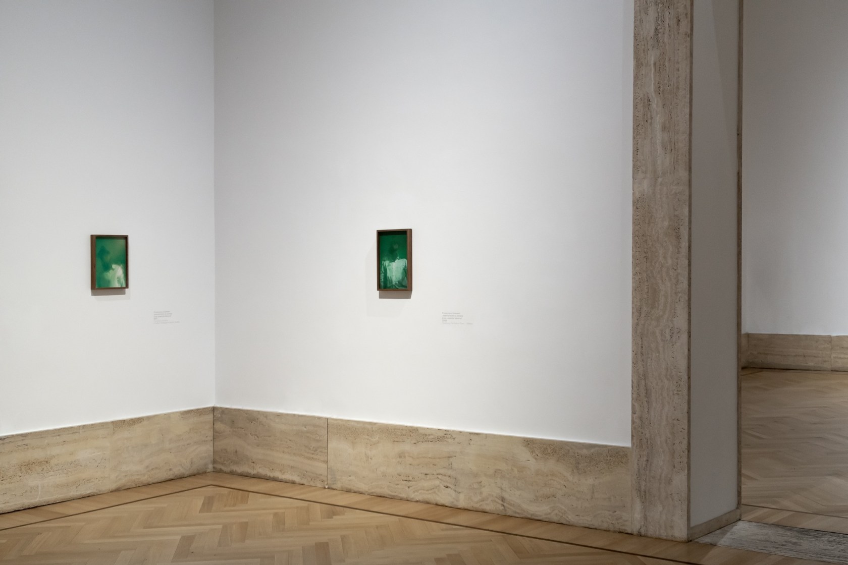 Left: Autoritratto su menta (con Camicia Bianca) / Self-portrait on Mint Syrup (with white shirt), 2011 Epson print on 100%...