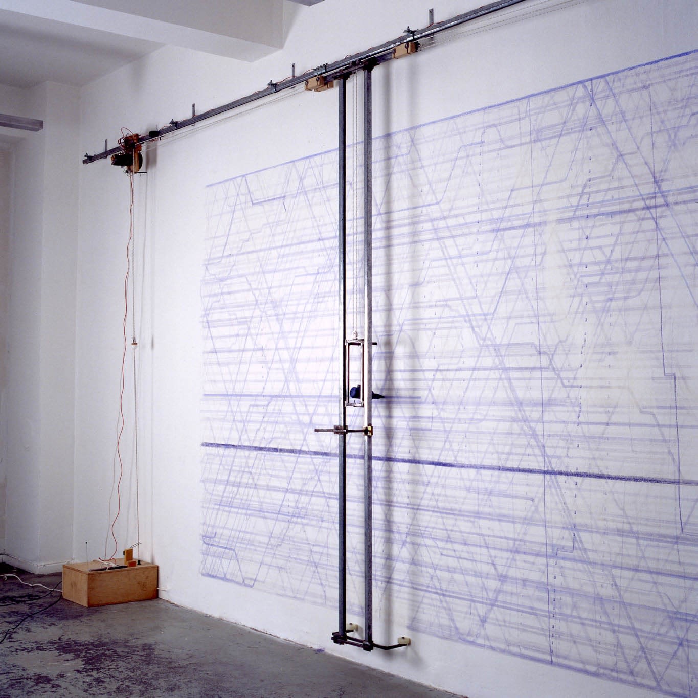 Angela Bulloch, Blue Horizons II, 1990. Exhibition View: Angela Bulloch, Esther Schipper, Cologne, 1990. Photo © Lothar Schnepf