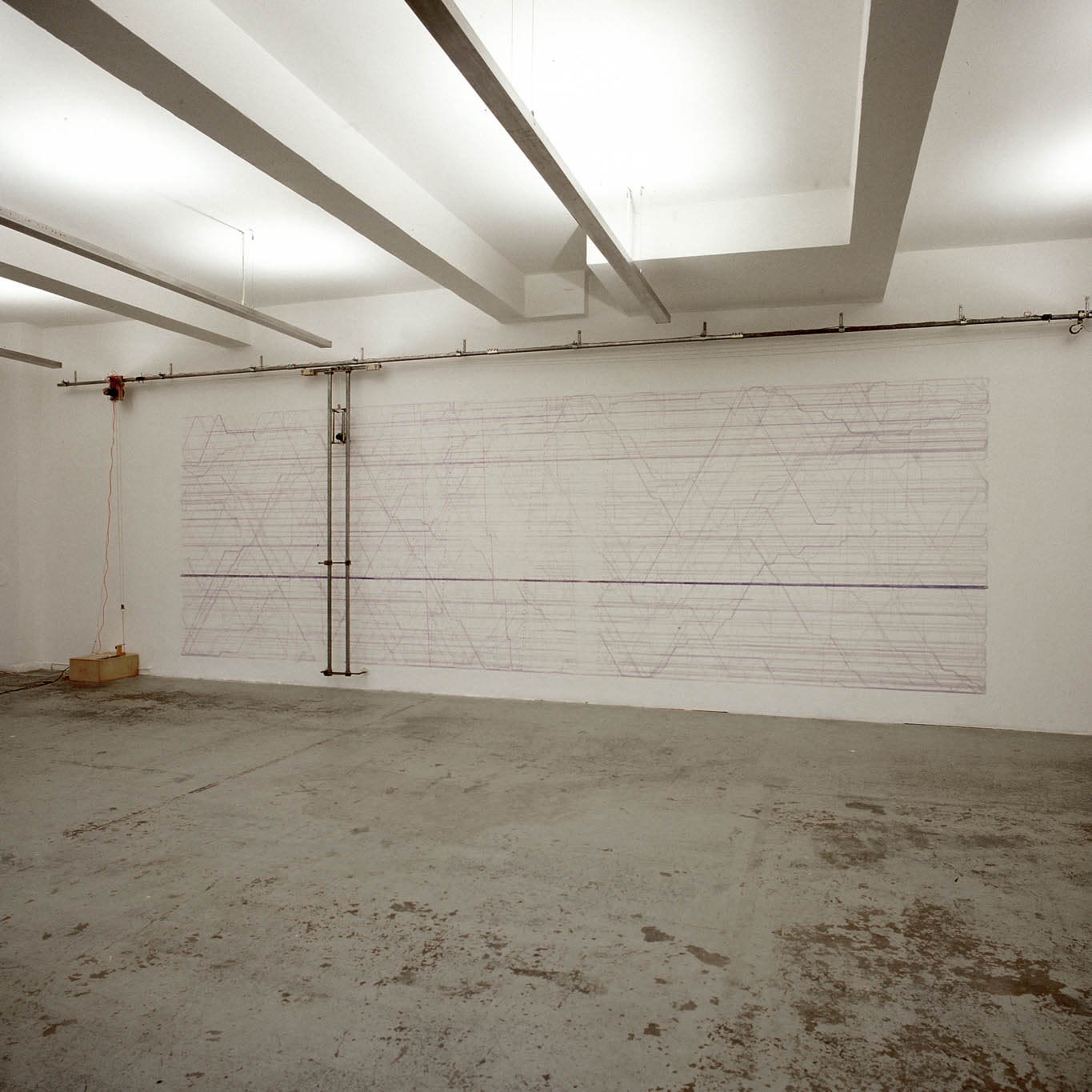 Angela Bulloch, Blue Horizons II, 1990. Exhibition View: Angela Bulloch, Esther Schipper, Cologne, 1990. Photo © Lothar Schnepf