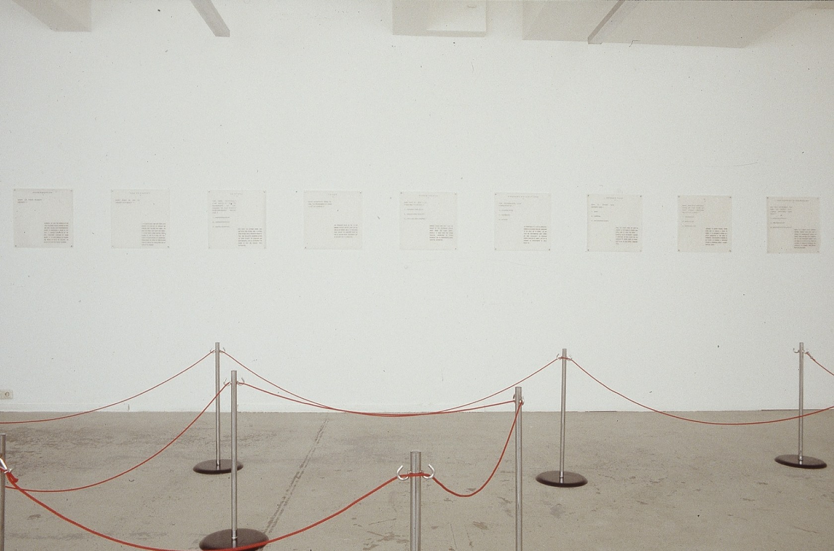 Exhibition view: The Mind Of A Mnemonist, Esther Schipper, Cologne, 1990. Photo © Lothar Schnepf