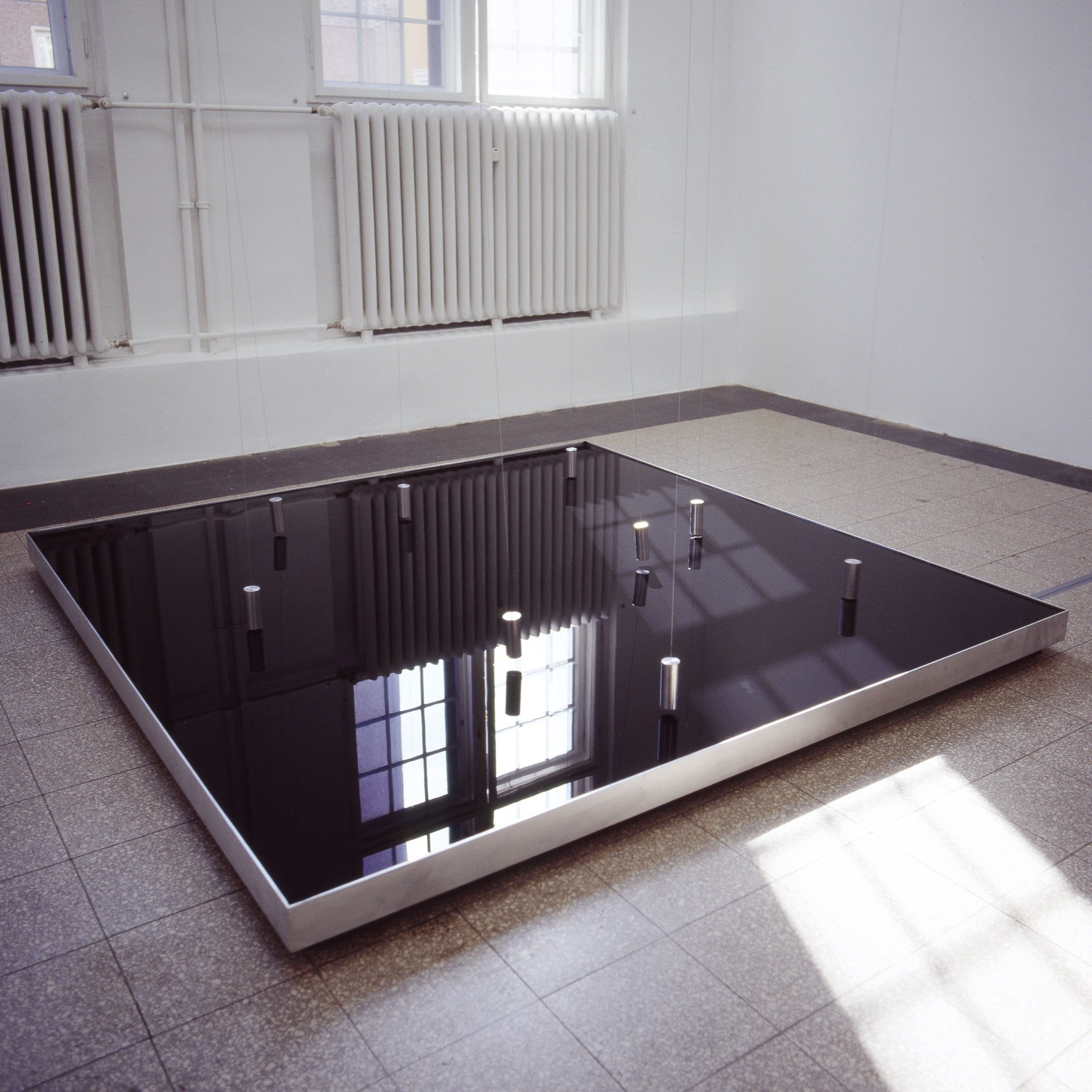 Magnet Installation, 2003 Oil, steel plates, stainless steel weights, stainless steel wire, permanent magnets, electronic magnets, control unit, transformer 20...