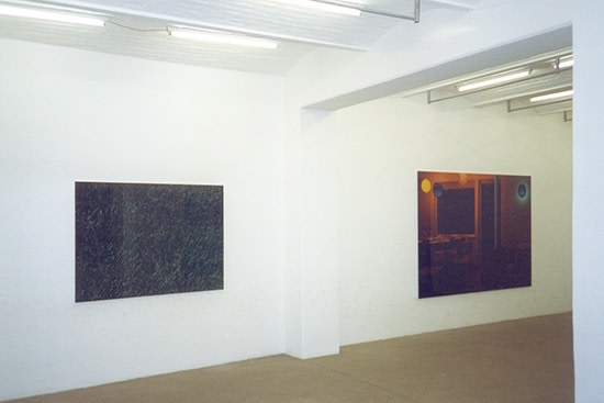 Left: Thomas Demand, Rasen / Lawn, 1998. Right: Thomas Demand, Terrasse / Terrace, 1998. Exhibition view: Thomas Demand, Schipper &...