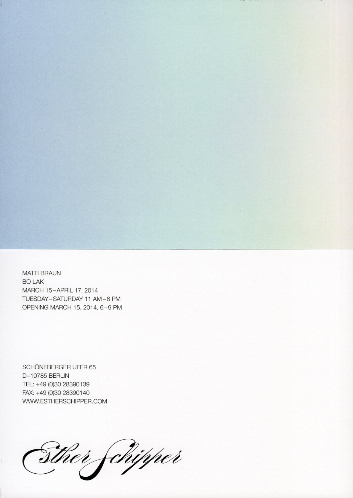 Original exhibition invitation (recto / verso)