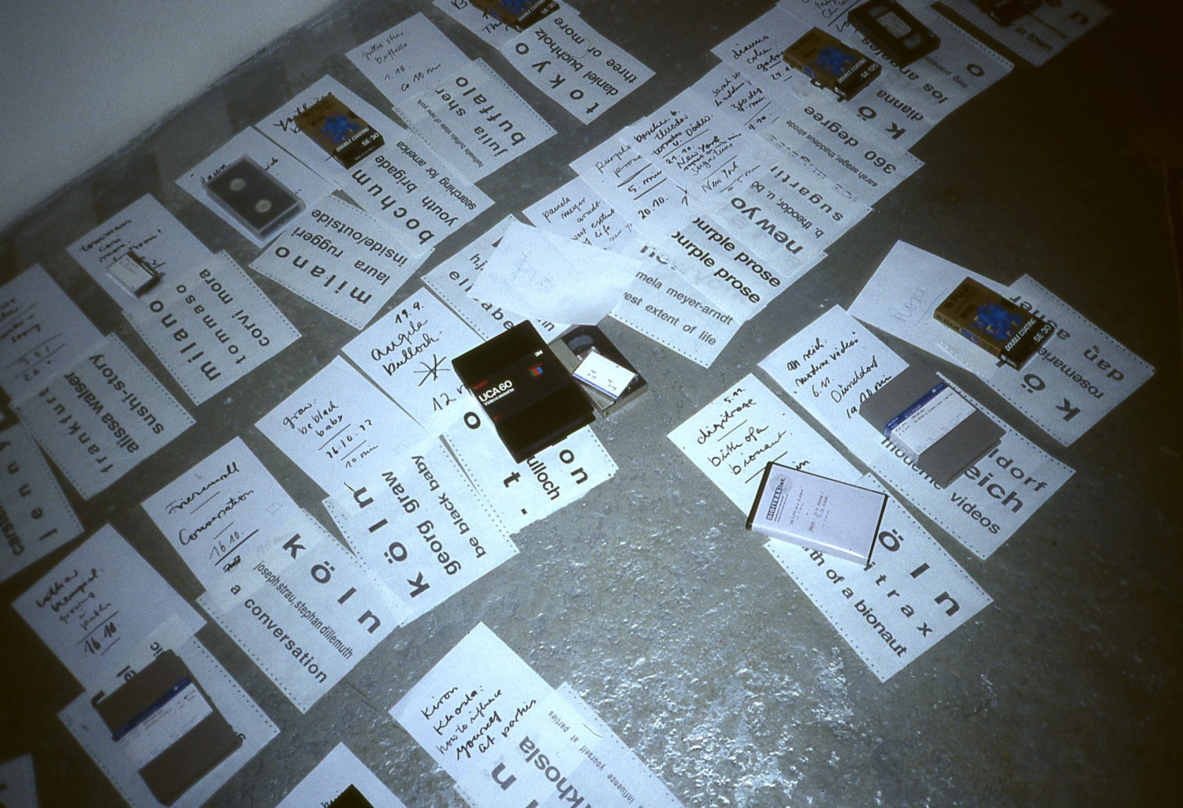 Exhibition view: 240 minuten!, Esther Schipper, Cologne, 1992. Photo © Georg Graw / Lothar Hempel