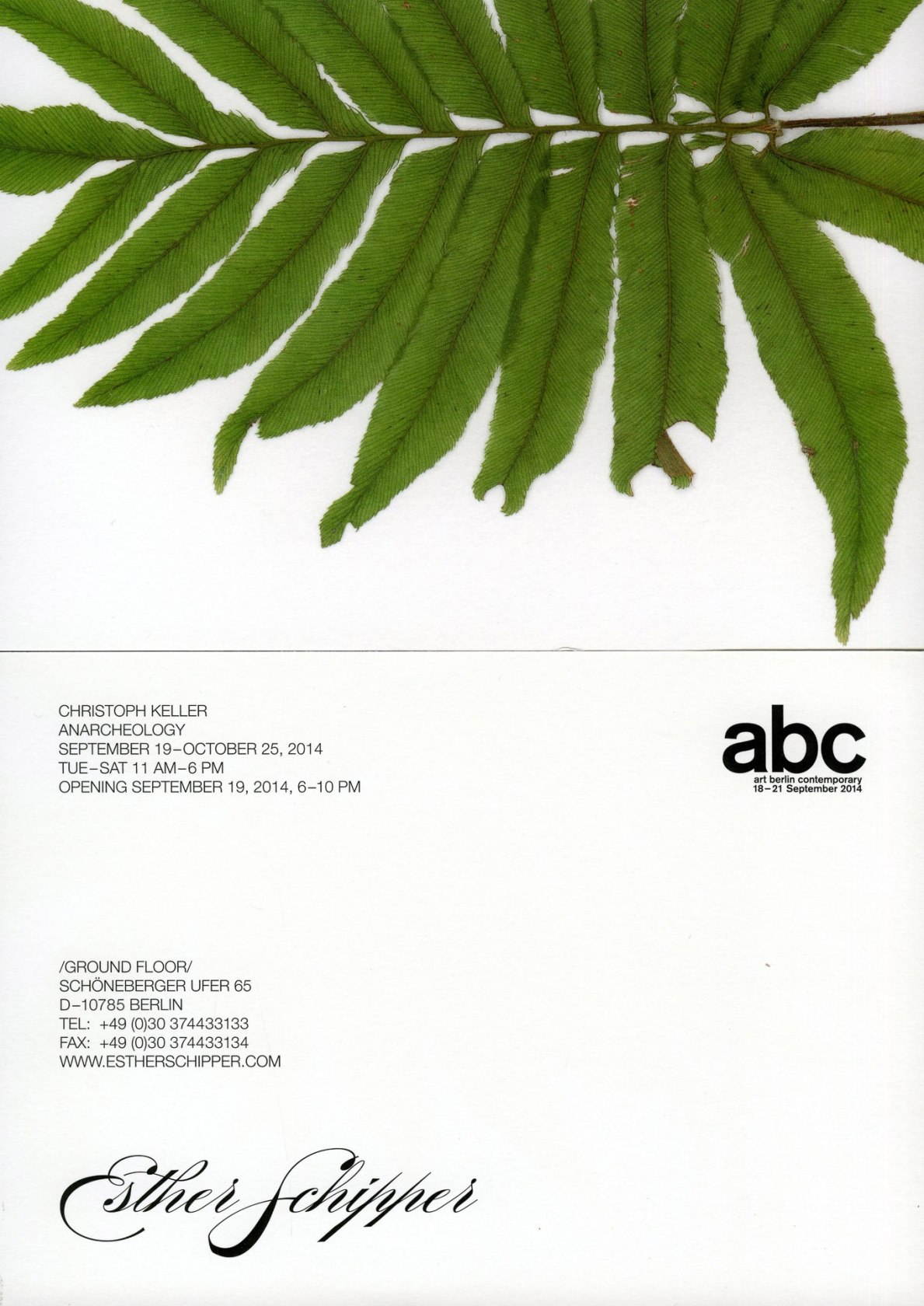 Original exhibition invitation (recto / verso)