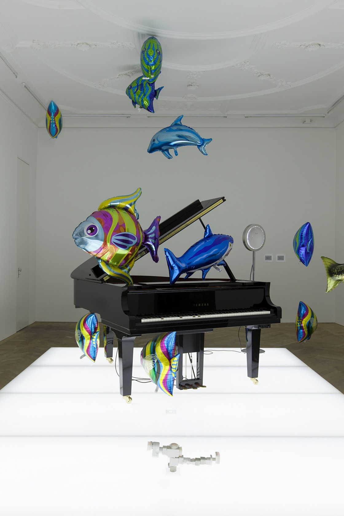 Quasi Objects: My Room is a Fish Bowl, AC/DC Snakes, Happy Ending, Il Tempo del Postino, Opalescent acrylic glass podium,...