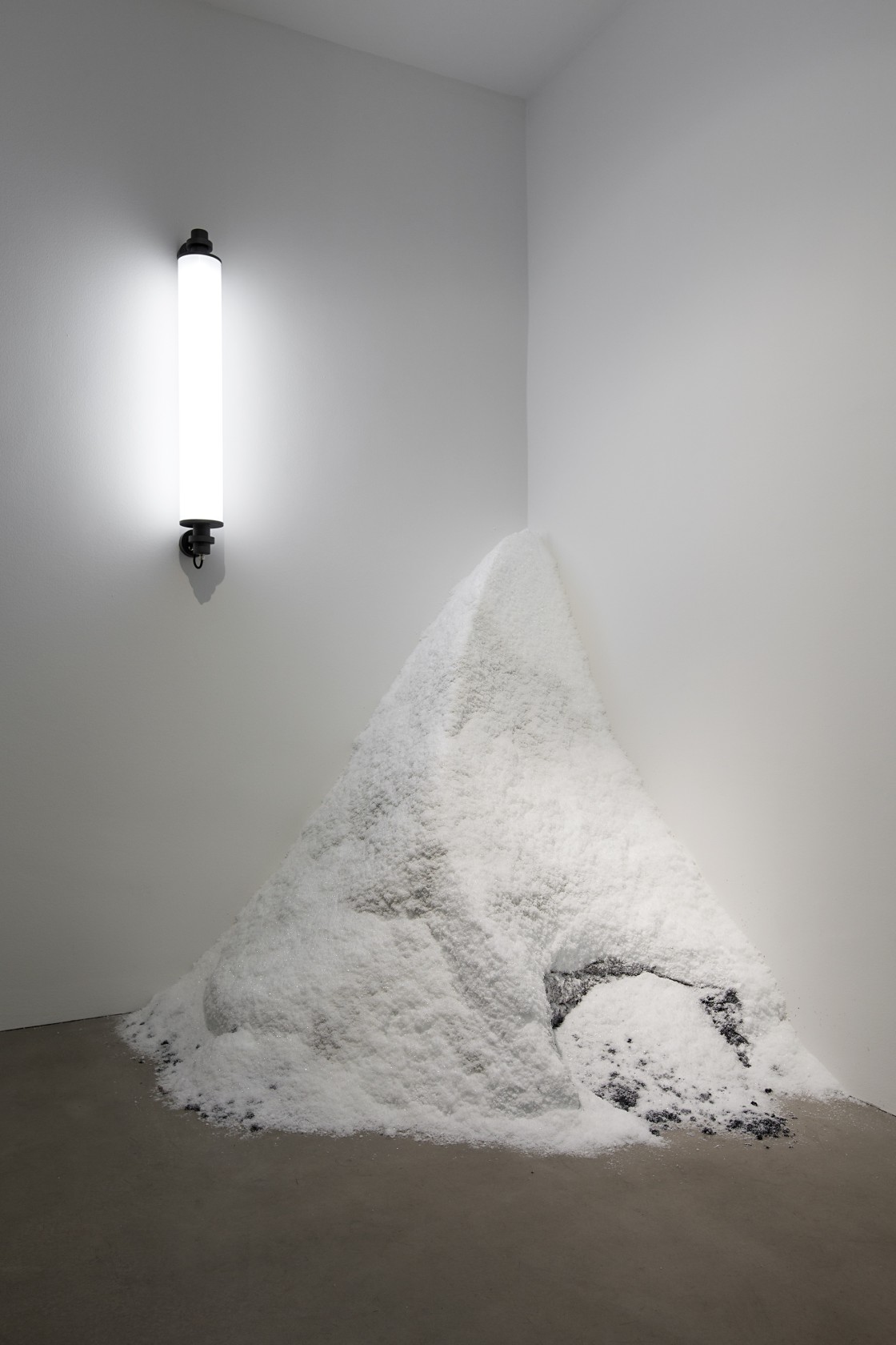 Flickering Light, 2013 (left) LED light, 1 programmed chip The light in the vertical lamp is programmed using a DMX...