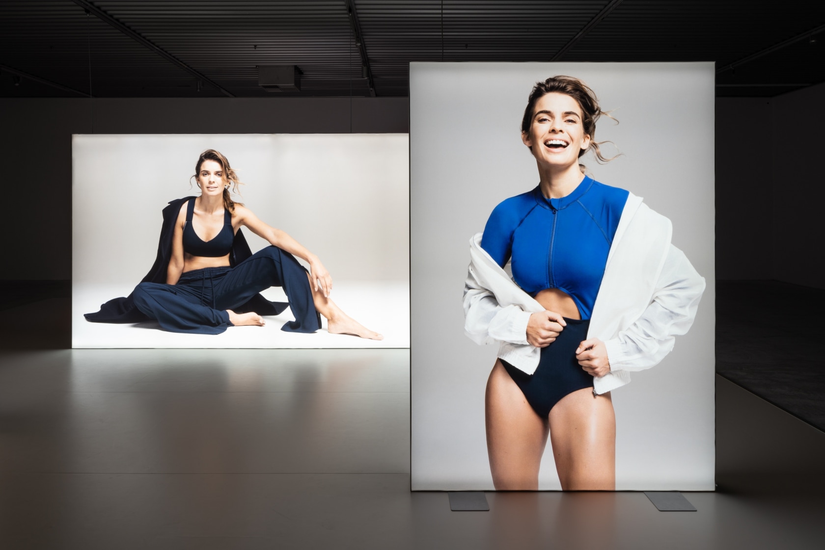 Joanne, 2016/2018 (detail) Three free-standing aluminium-clad structures: one with in-built LED monitors screening video (duration 12:06 min) and digital print,...