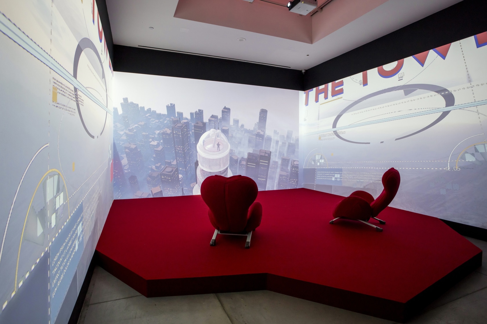 The Tower, 2015 3 channel video installation, HD video (color, sound), environment Duration: 6:55 min Photo © Art Gallery of...