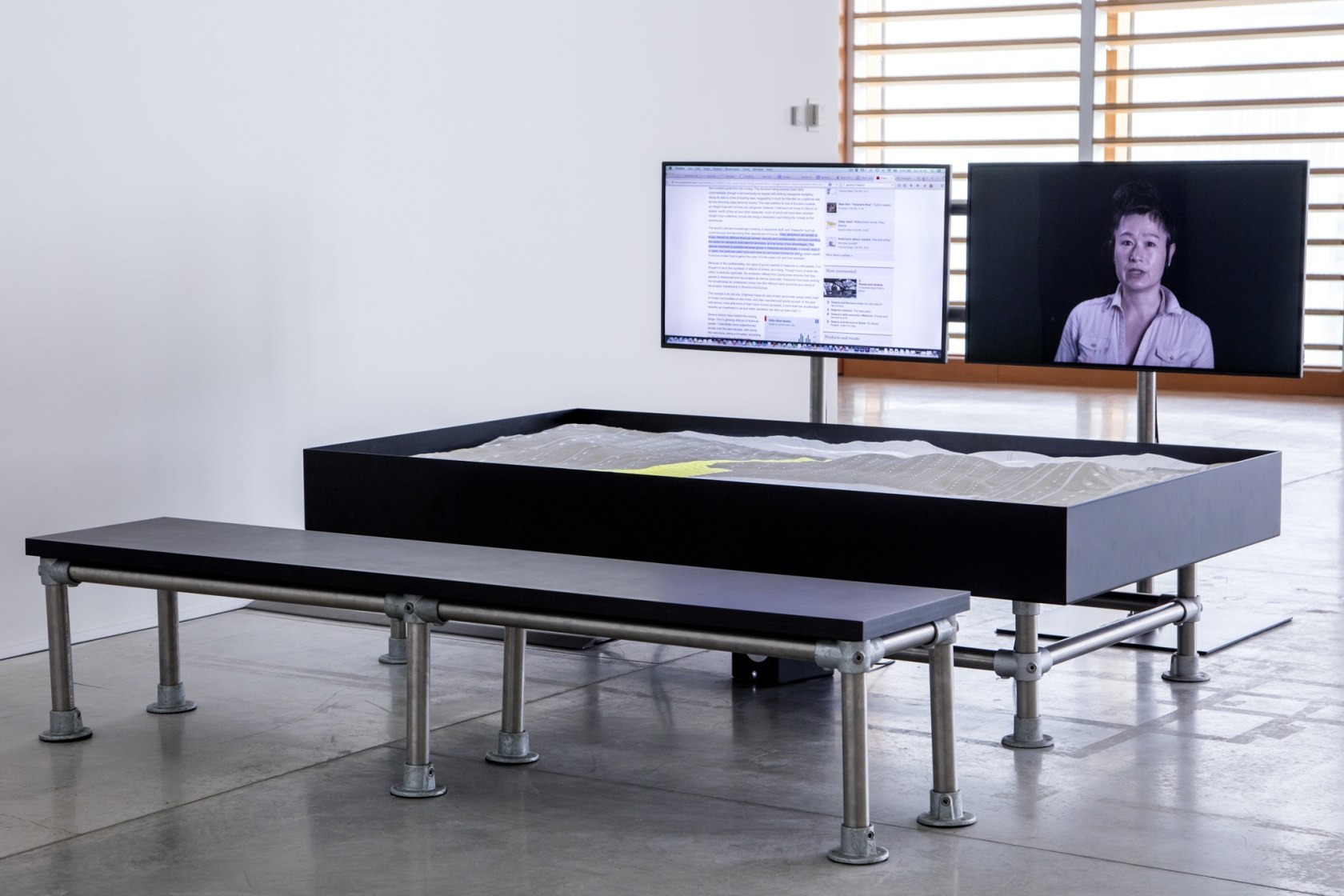 Duty Free Art, 2015 Three-channel HD video with sound Duration: 38:21 min Photo © Art Gallery of Ontario / Dean...