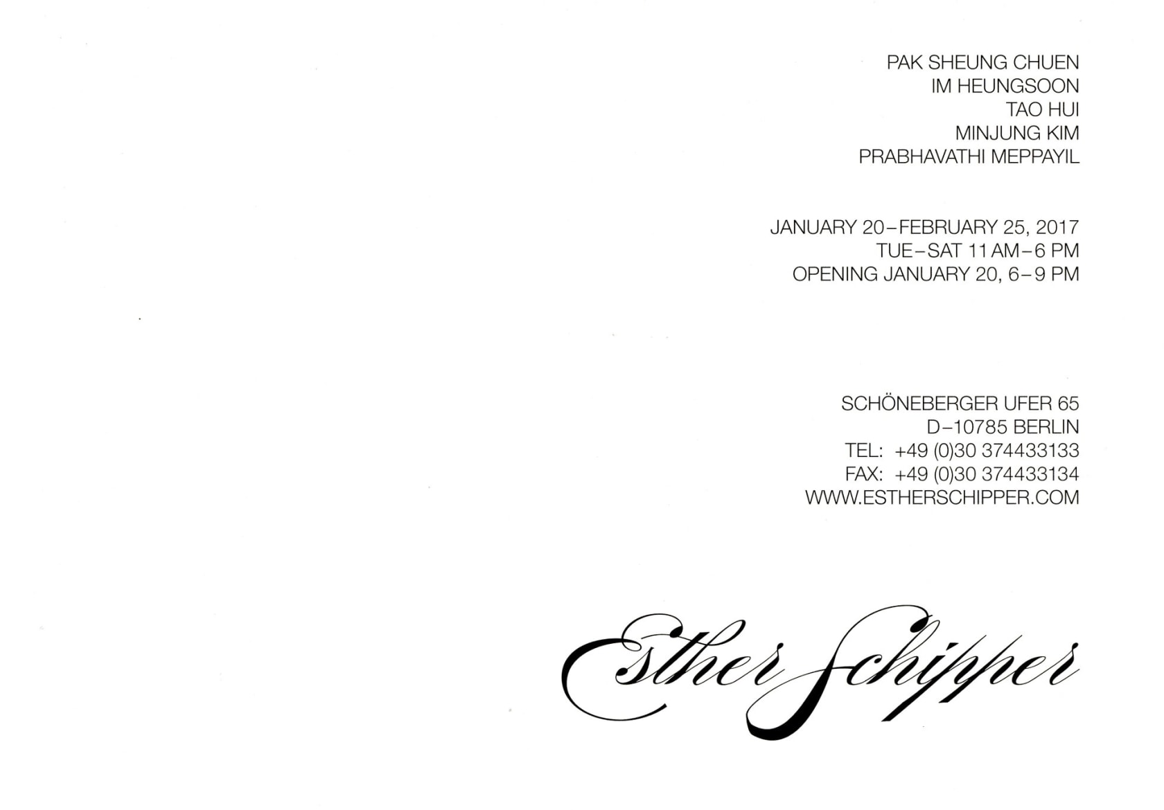 Original exhibition invitation (recto)