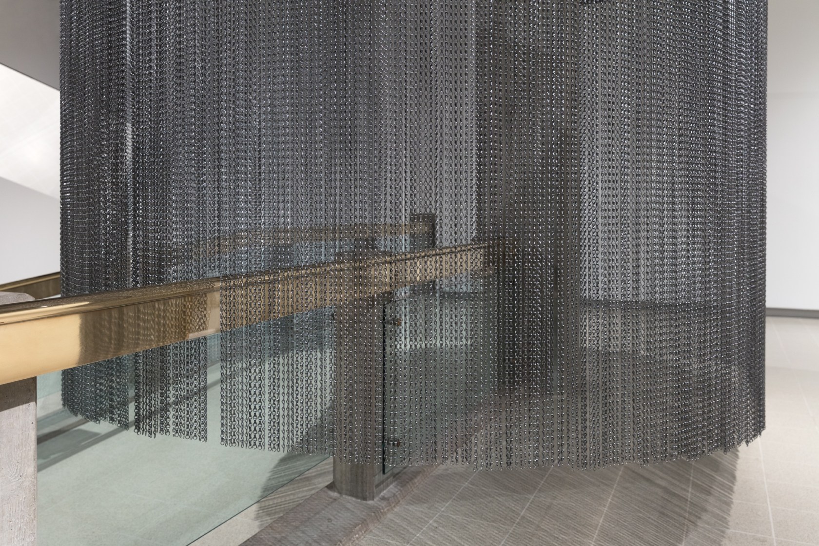 ⊂⊃, 2018 Kriska aluminium curtains 305 (max height) x 488 x 288 cm Photo © Andrea Rossetti