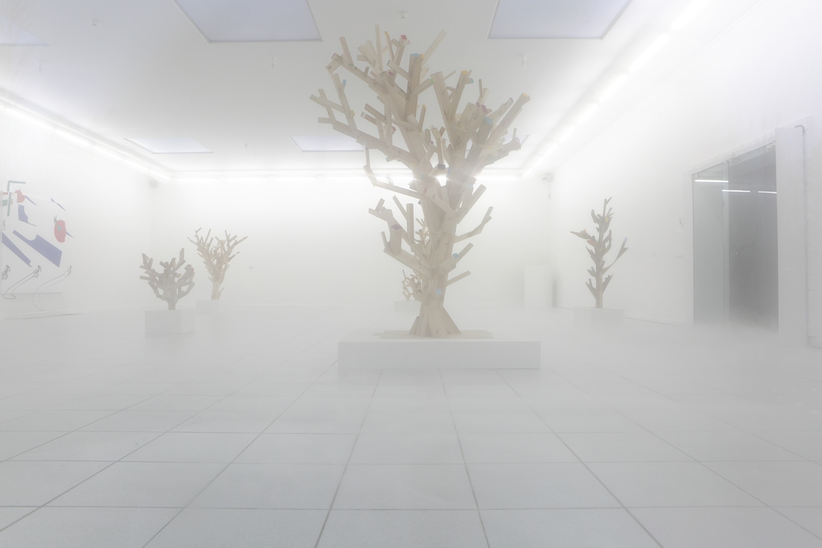 Residual Work (Invest In Uncertainty), 2015 The room was filled with artificial mist, hovering about 30 cm from the ground...