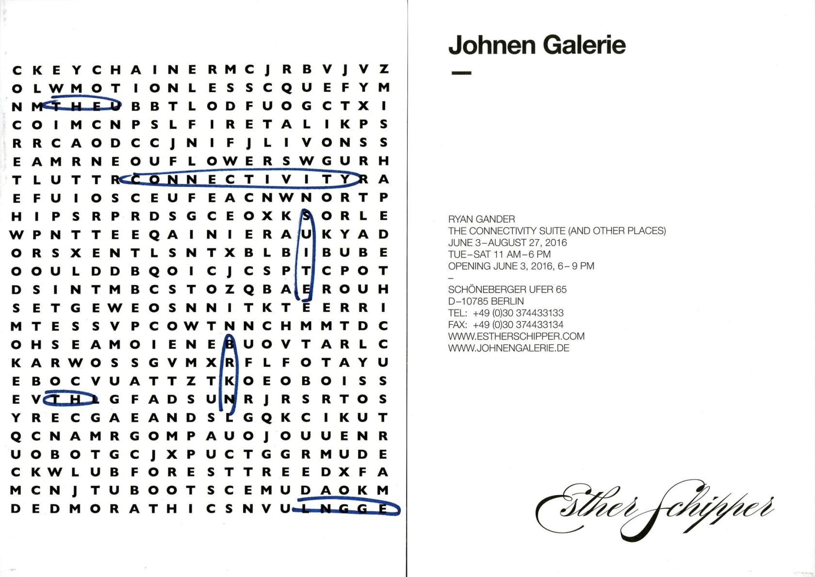 Original exhibition invitation (recto / verso)