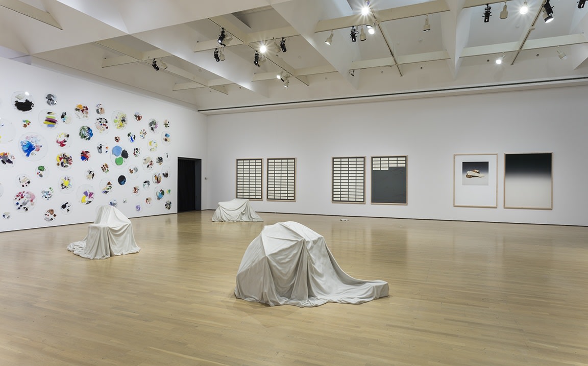 From left to right: C++, 2013 Acrylic on glass I is... (v), 2013 I is... (iv), 2013 I is... (vi),...