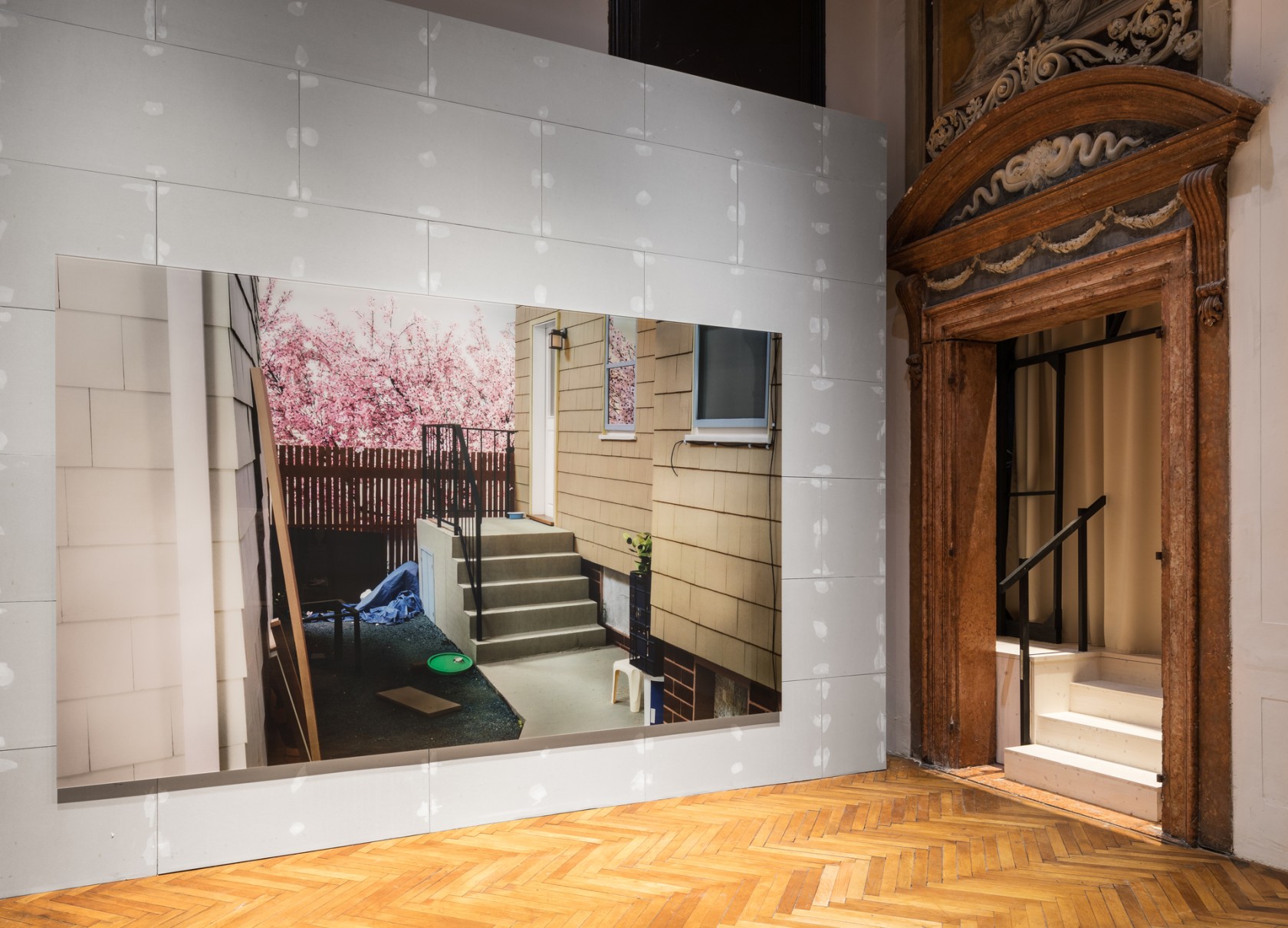 Exhibition view: The Boat is Leaking. The Captain Lied. Thomas Demand, Alexander Kluge, Anna Viebrock, curated by Udo Kittelmann. Fondazione...