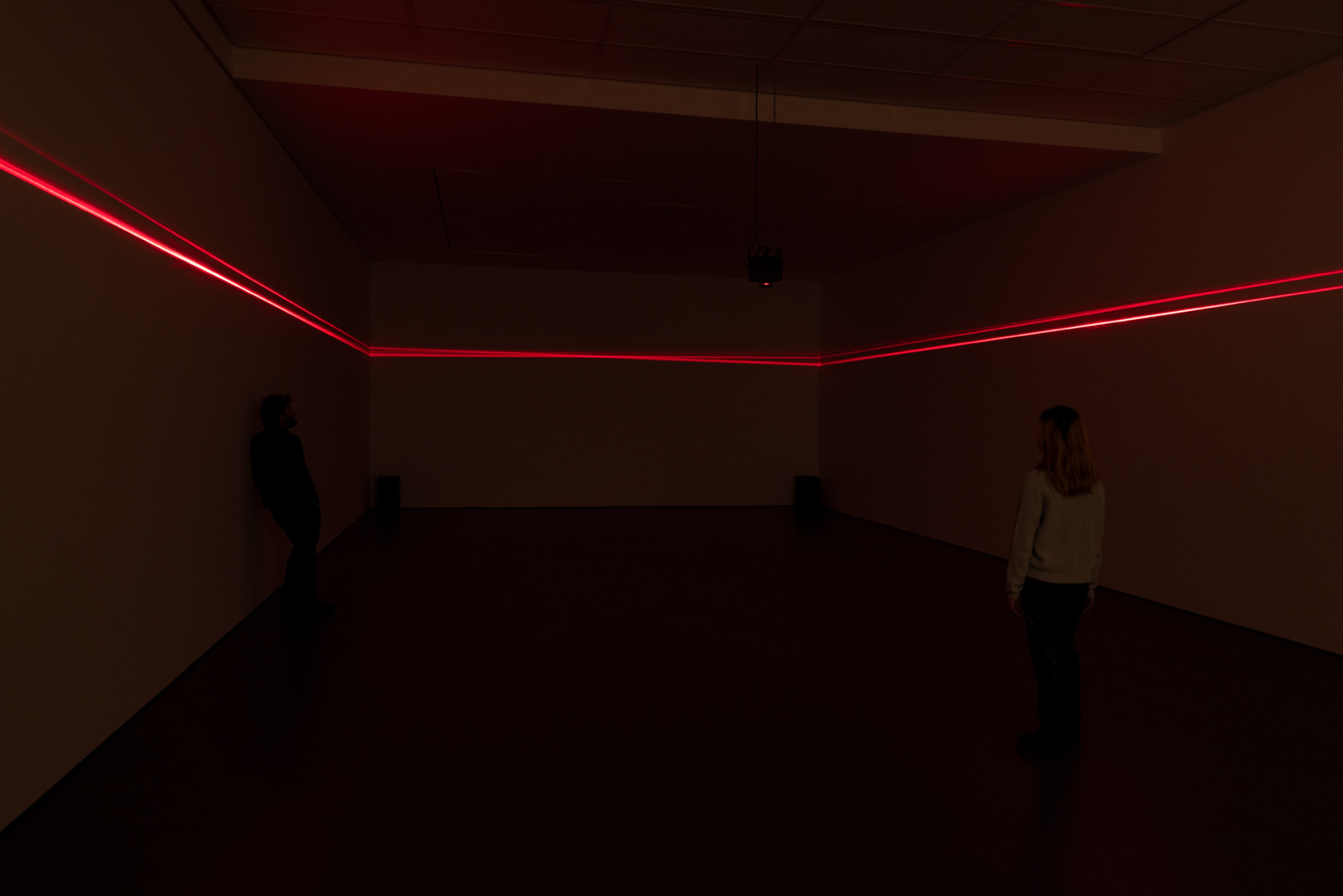 Grönlund-Nisunen, Scattered Horizon, 2023. Light and sound environment, laser projector, speakers, controller, dimensions variable. Exhibition view: Grönlund-Nisunen | Ryoji Ikeda...