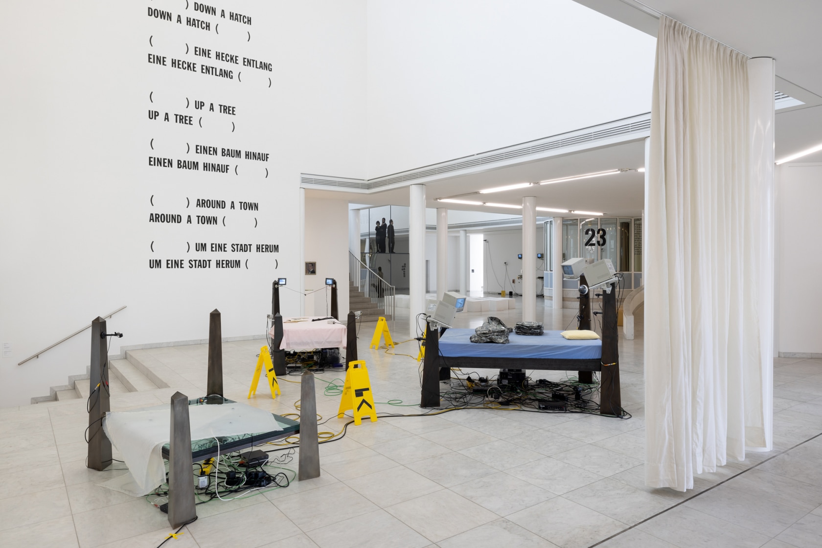 Exhibition view: Julia Scher, Maximum Security Society, Museum Abteiberg, Mönchengladbach, 2023. Photo © Andrea Rossetti