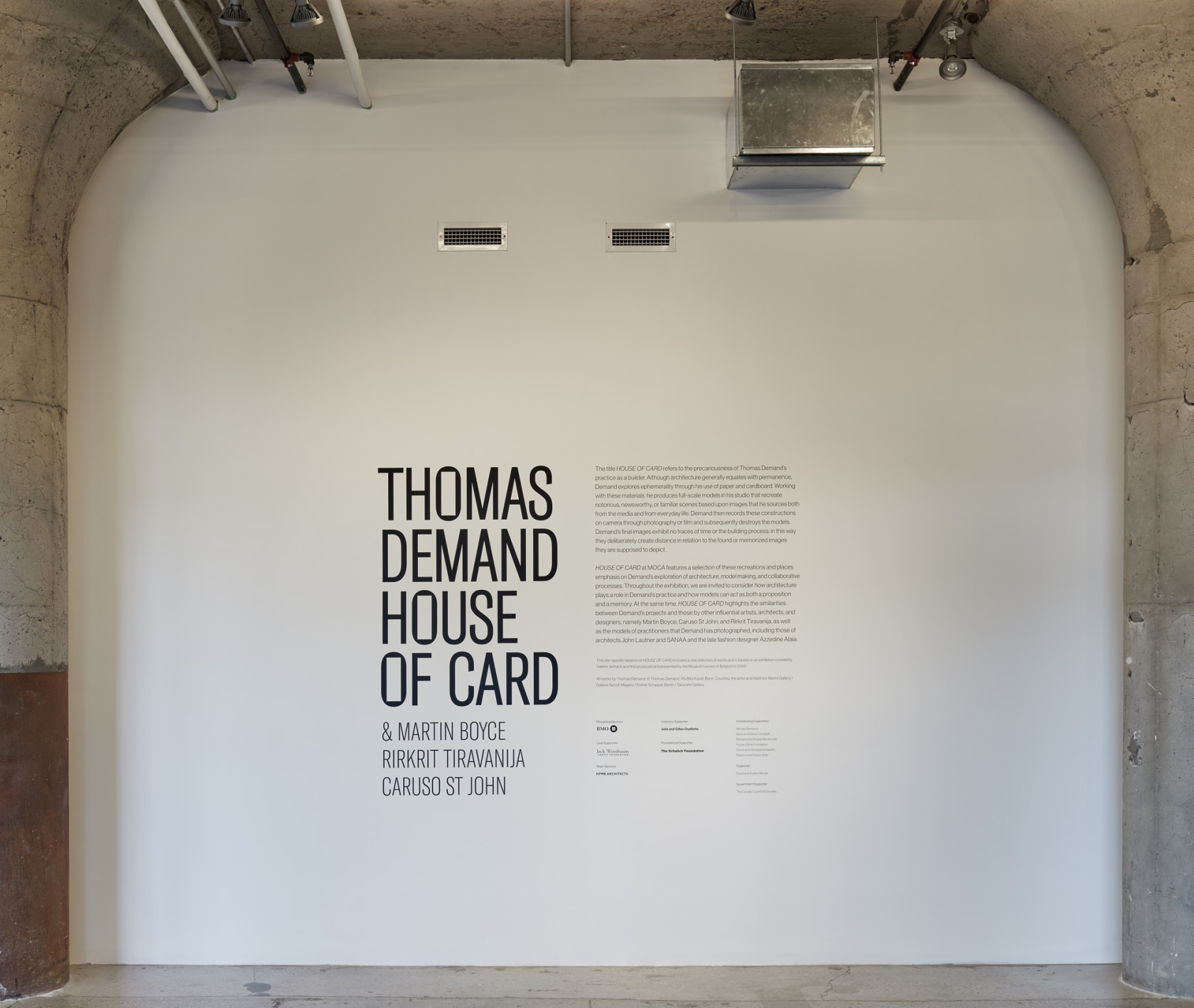 Exhibition view: Thomas Demand, HOUSE OF CARD, with Martin Boyce, Rirkrit Tiravanija, Caruso St John, MOCA, Toronto, 2022. © Thomas...