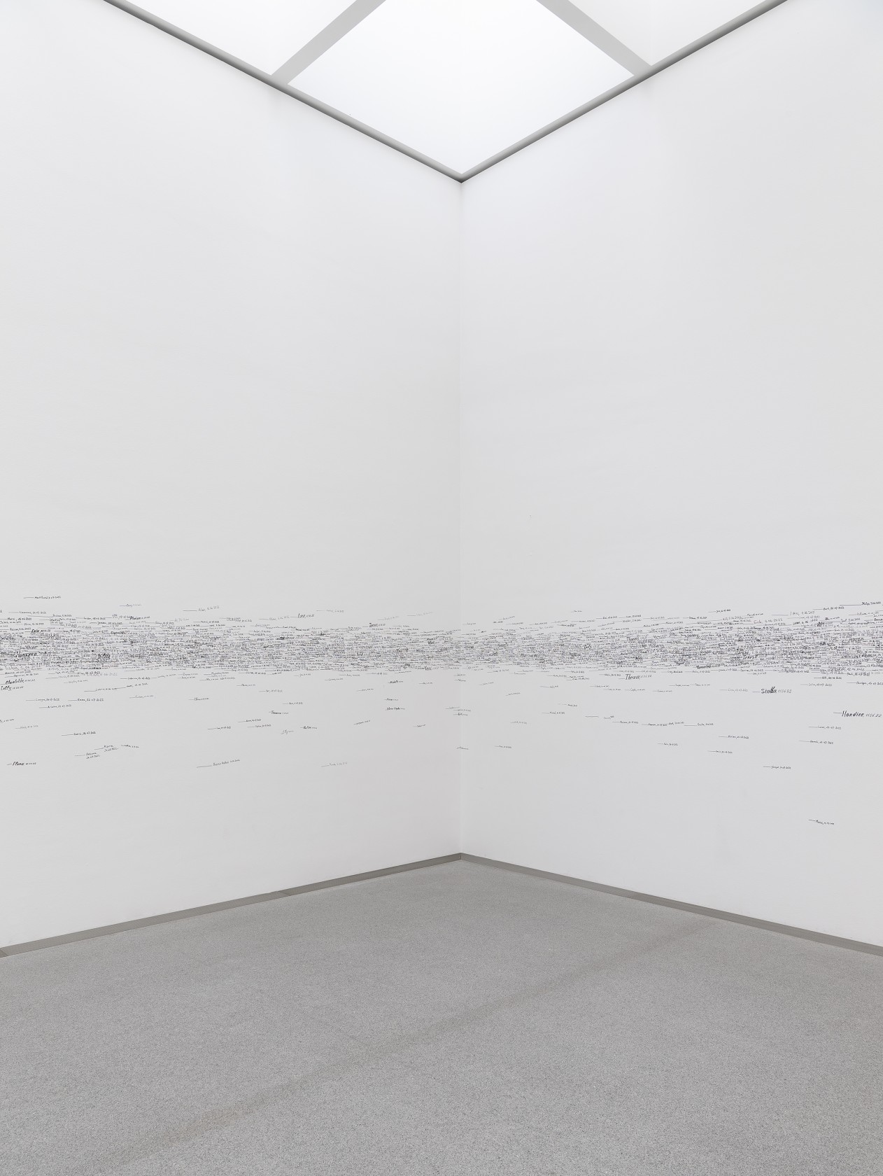 Exhibition view: Roman Ondak, Measuring the Universe, Pinakothek der Moderne, Munchen, 2022. Photo © Bayerische Staatsgemäldesammlungen, München