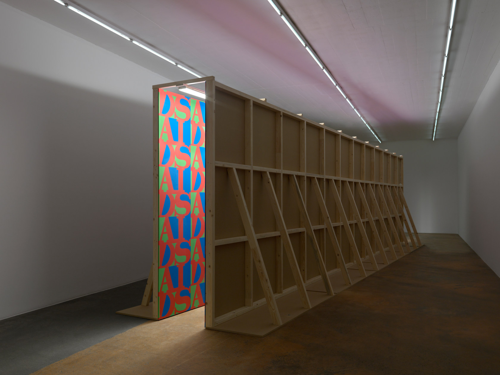 General Idea, AIDS (Nauman), 1991. Exhibition view: Ecce Homo: The Drawings of General Idea, MAMCO, Geneva (2023). Photo © Annik...