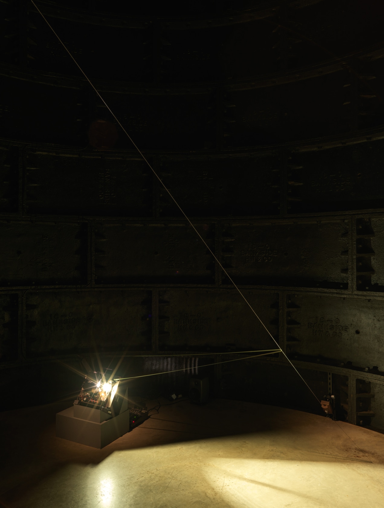 Exhibition view: Rosa Barba, Tate Tanks, Tate Modern, London, 2023. Photo © Tate (Reece Straw)