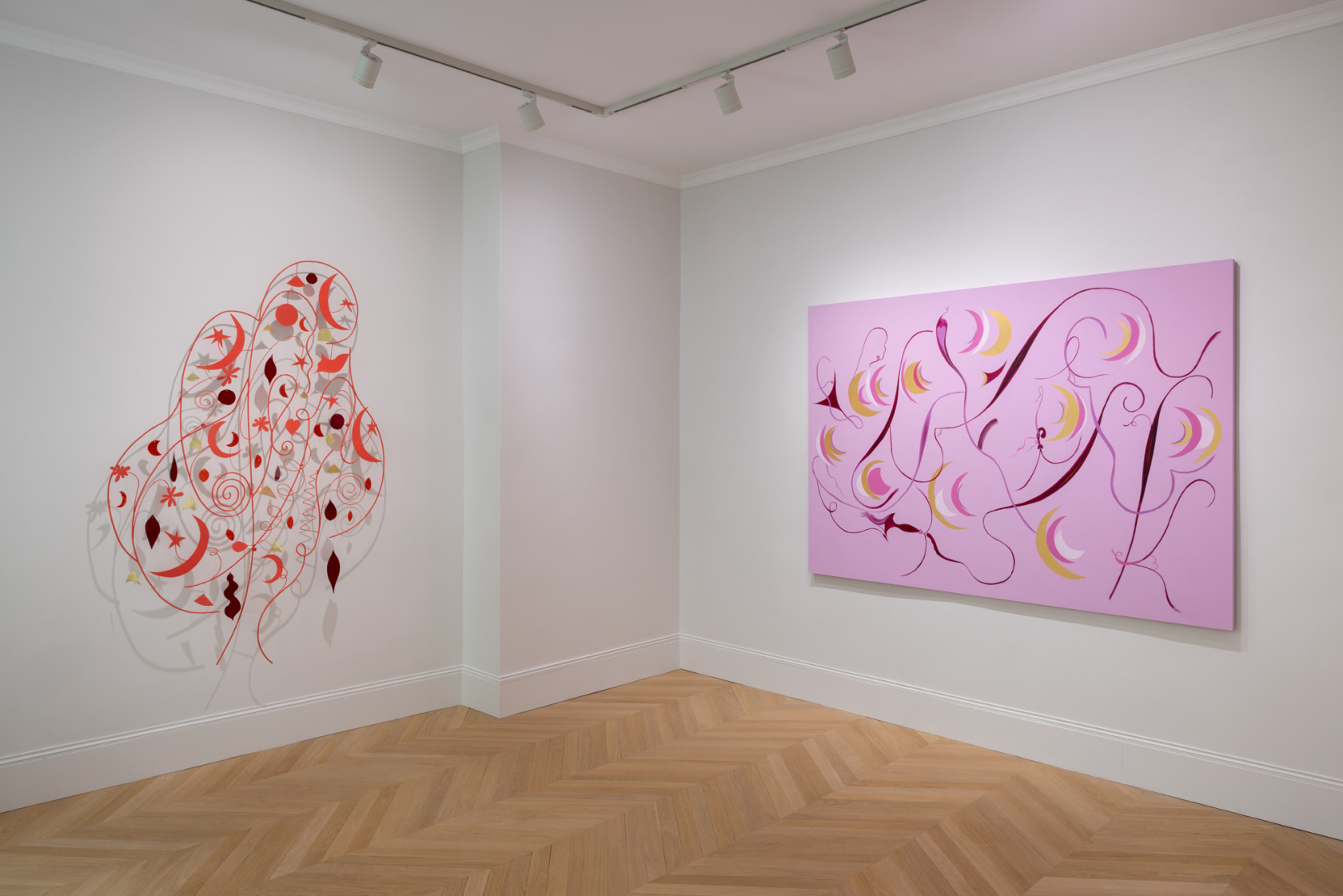 Exhibition view: Nathan Carter, Faction de Femmes, Lady Lieutenants and the Triangular Trixic Cryptical Curvy Constellation, Esther Schipper, Paris, 2023....