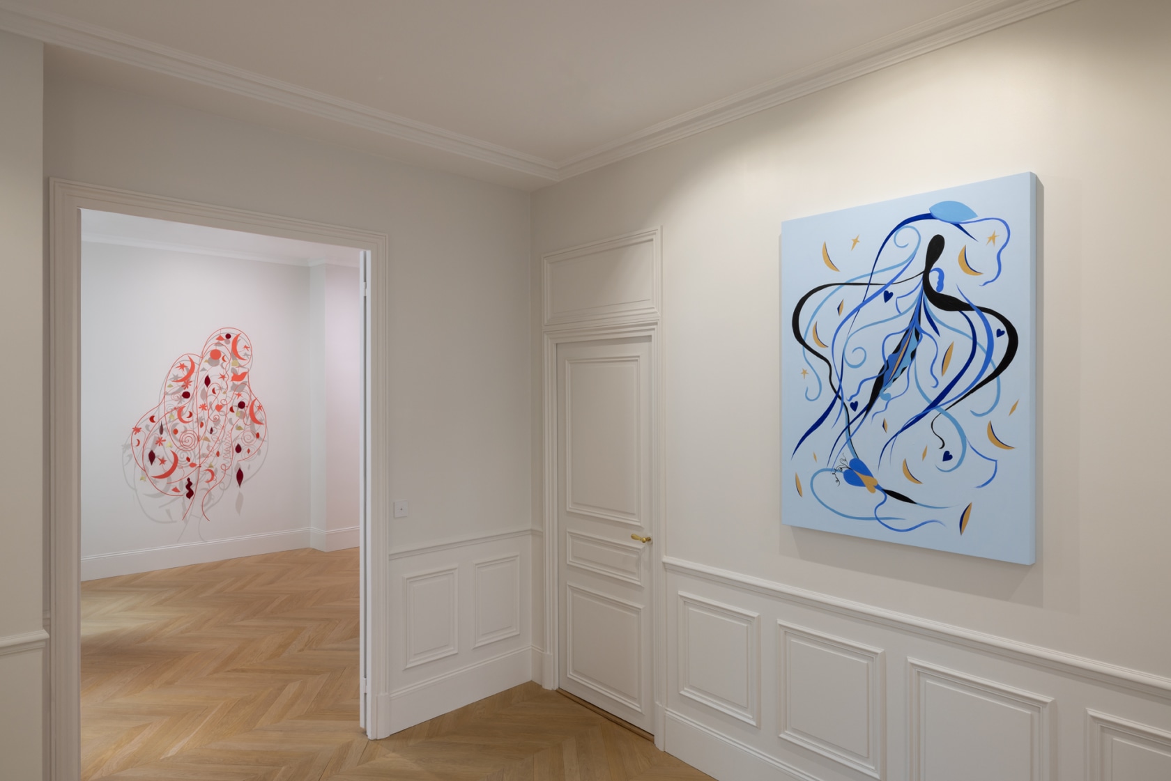 Exhibition view: Nathan Carter, Faction de Femmes, Lady Lieutenants and the Triangular Trixic Cryptical Curvy Constellation, Esther Schipper, Paris, 2023....