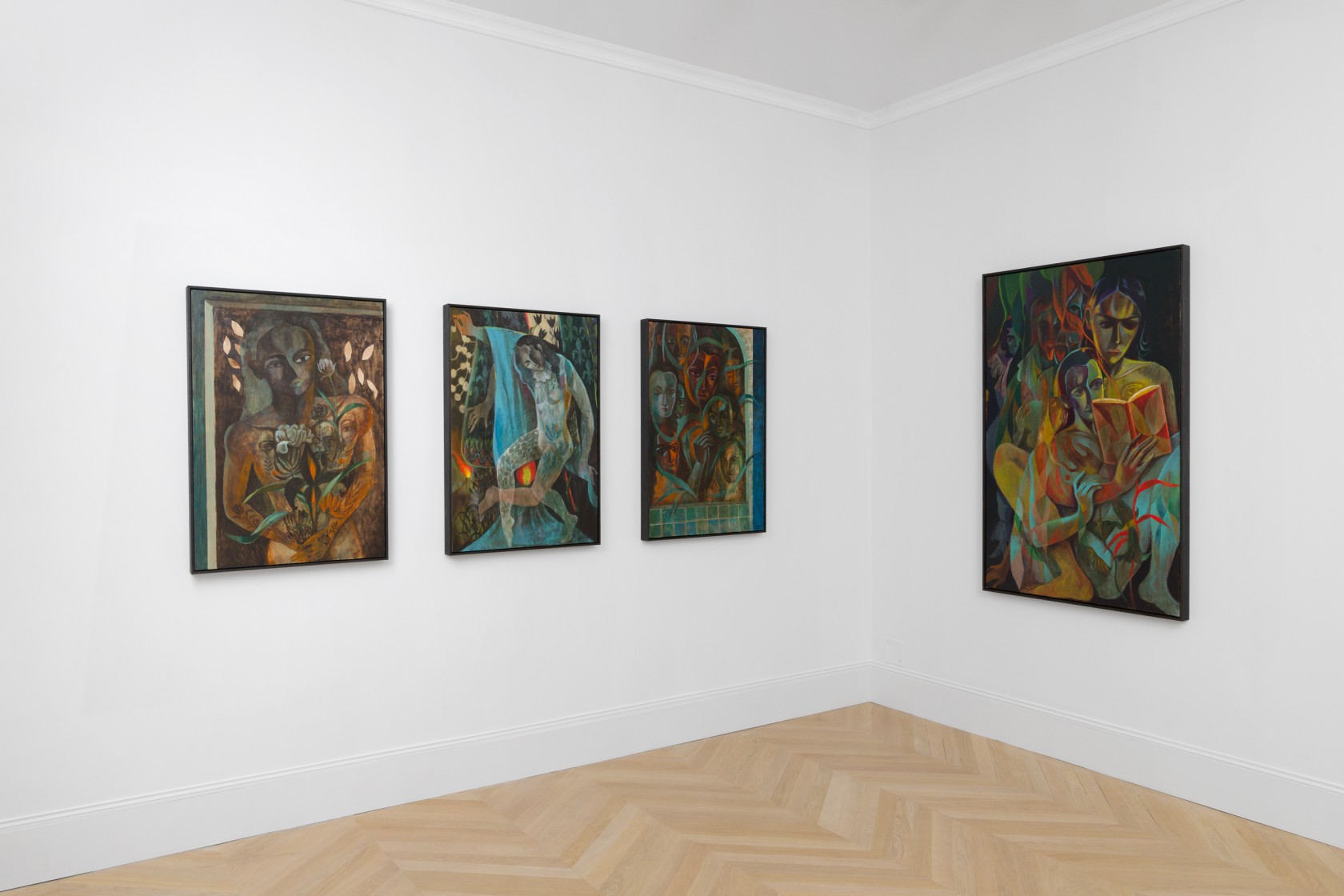 Exhibition view: Olaf Hajek, The Dandy's Garden, Esther Schipper, Paris, 2024. Photo © Aurélien Mole