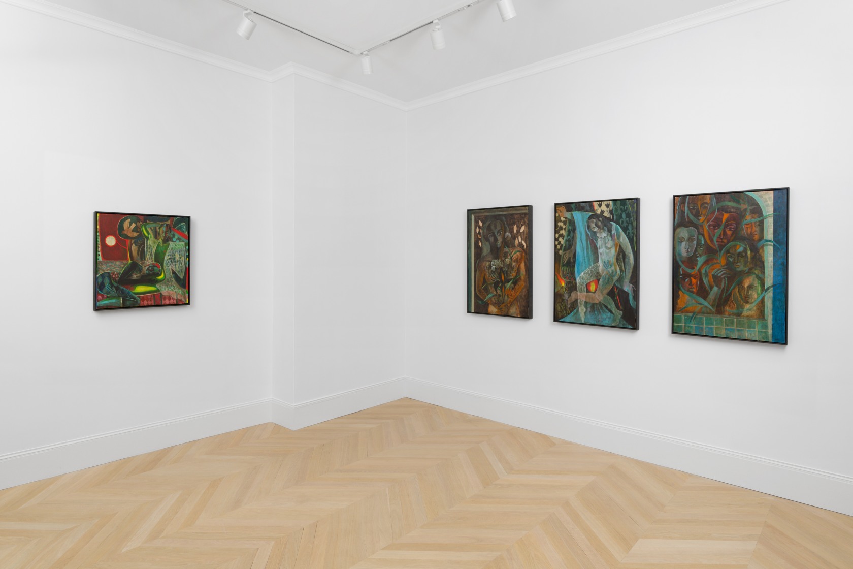 Exhibition view: Olaf Hajek, The Dandy's Garden, Esther Schipper, Paris, 2024. Photo © Aurélien Mole