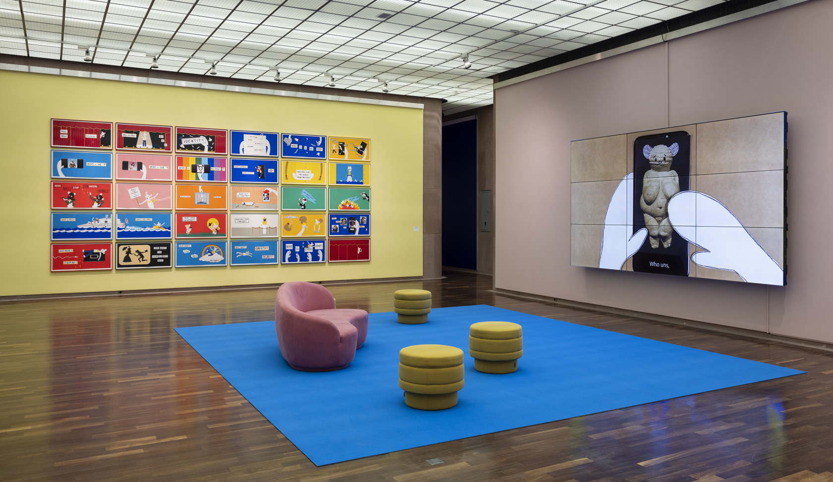 Exhibition view: Simon Fujiwara, Dreams of an Owl, Who the Bær and the Wounded Planet, Kunsthalle Bielefeld, 2024. Photo: ©...