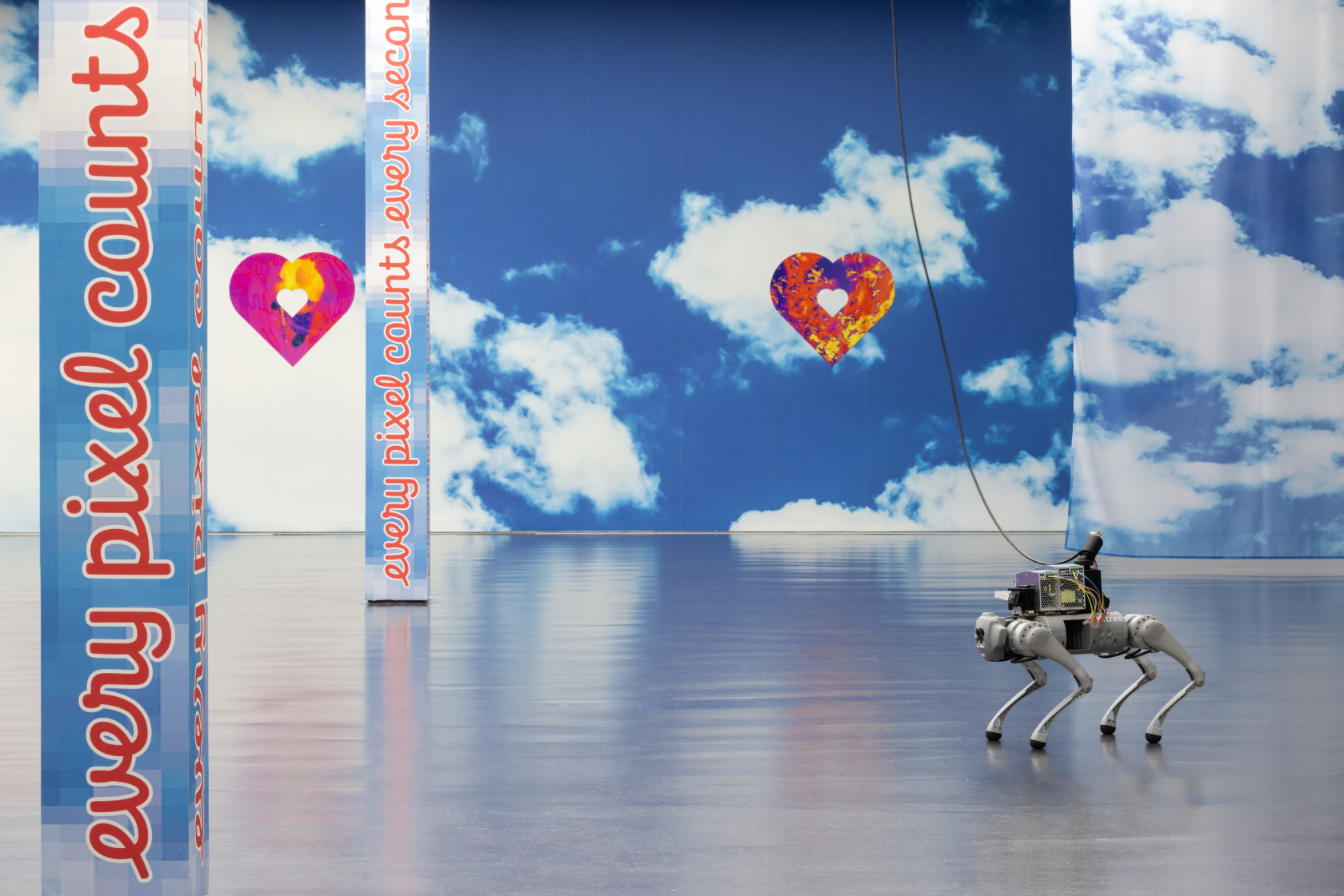 Exhibition view: Look at the People!, Kunstmuseum Stuttgart, 2023 – 24, Cemile Sahin, Alpha Dog, 2023. Photo: © Andrea Rossetti.