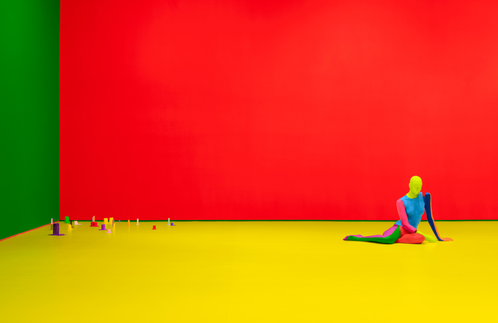 Exhibition view: Ugo Rondinone, the rainbow body, Aspen Art Museum, Aspen, 2025. Photo © Daniel Pérez